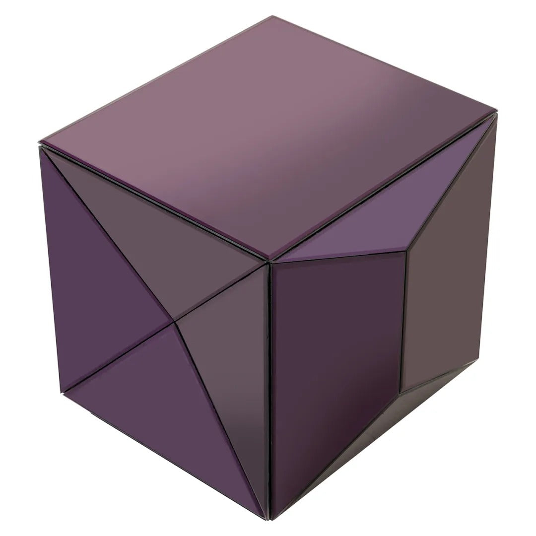 Boční stolek SHIFRA fialové sklo