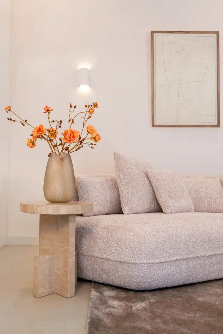 Boční stolek BILTMORE béžový travertin