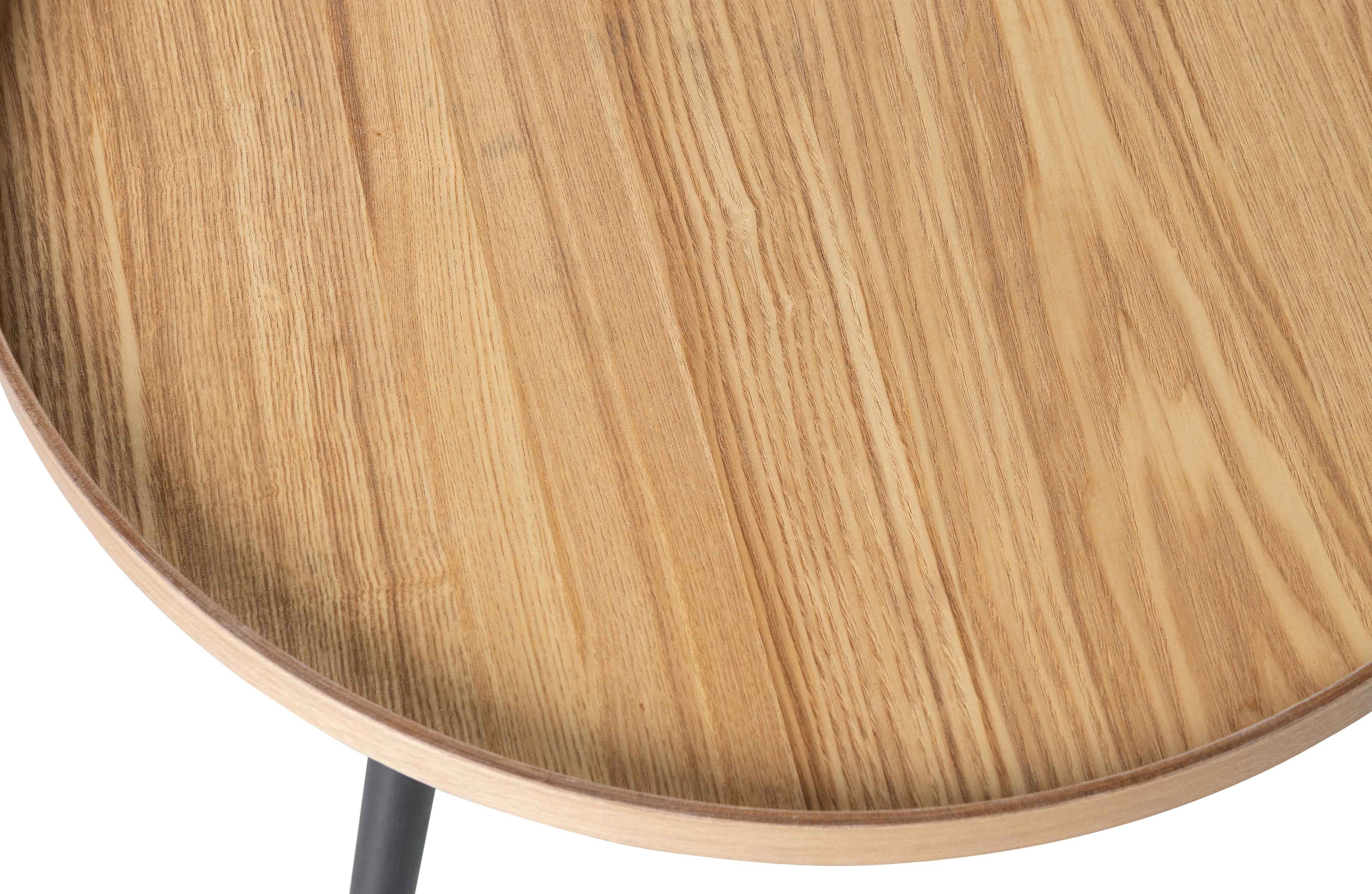 Stolik boczny MESA drewniany z czarną podstawą Woood Eye on Design