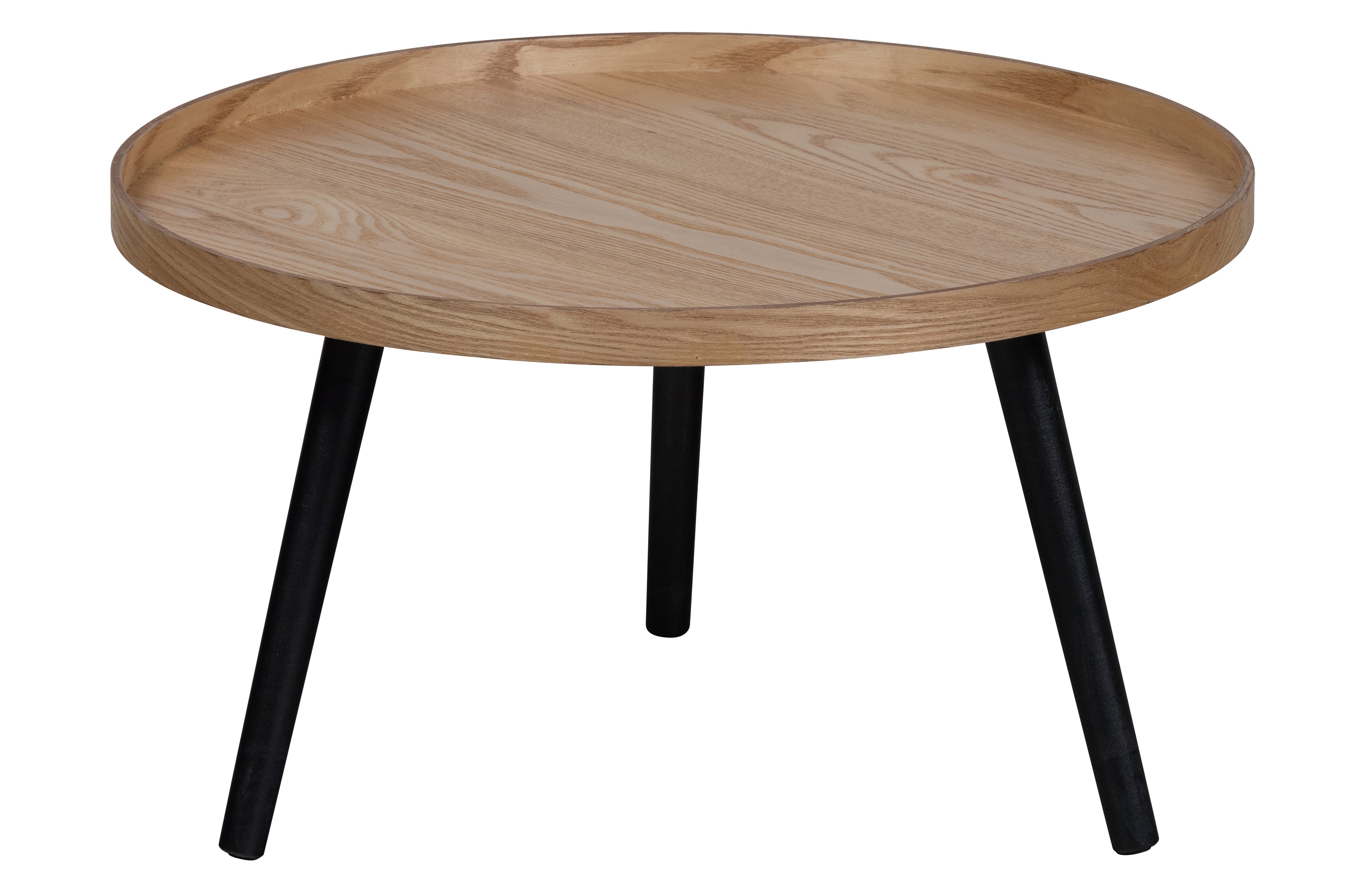 Stolik boczny MESA drewniany z czarną podstawą Woood L Eye on Design