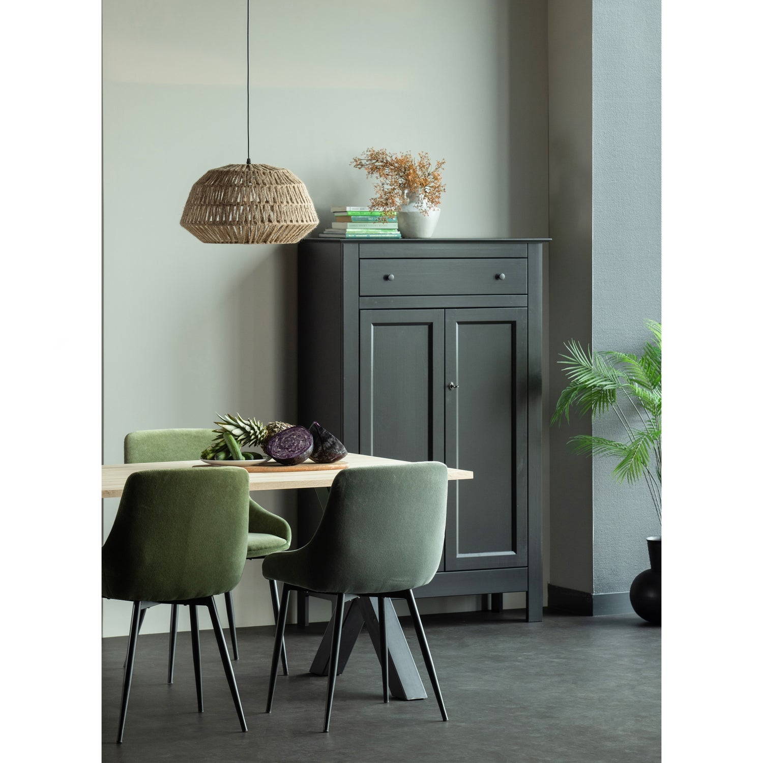 TABLO table oak with X-shaped base