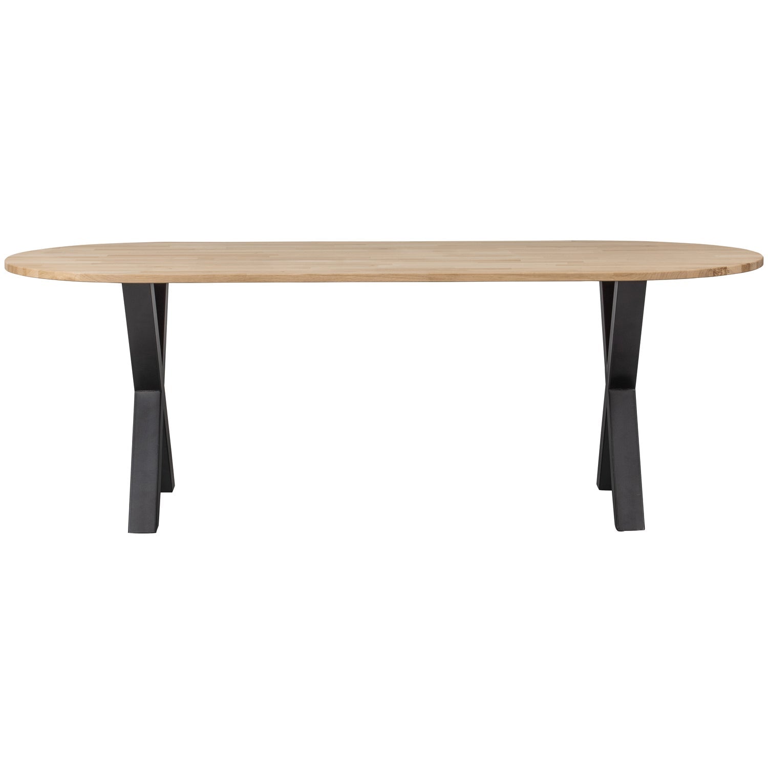 Oval Table TABLO oak with X-shaped base