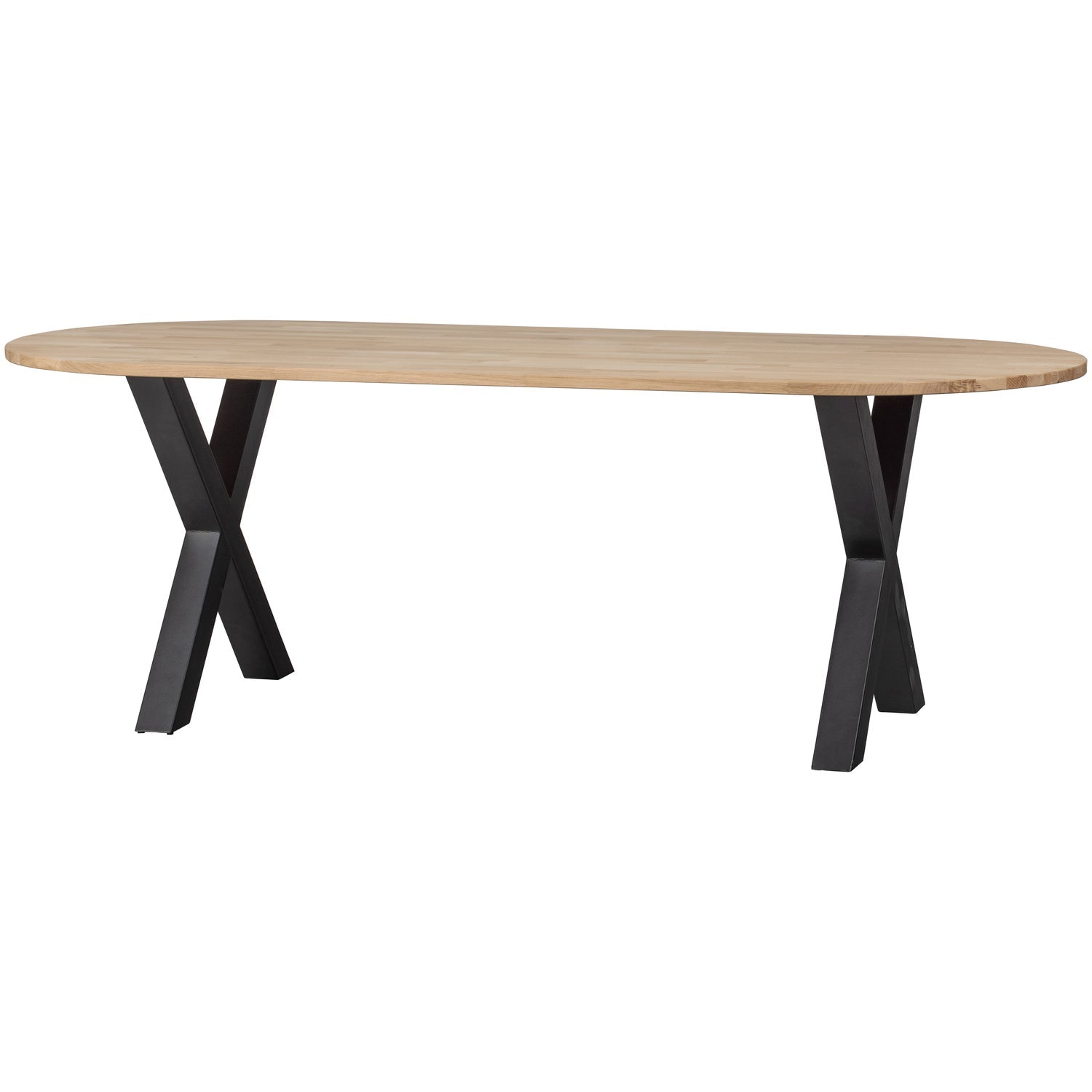 Oval Table TABLO oak with X-shaped base