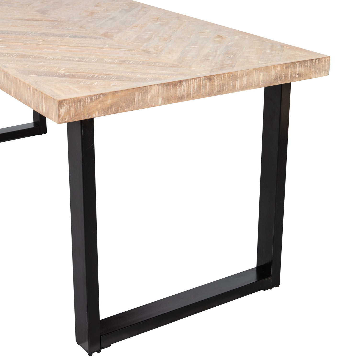 Table with a herringbone table tablo wood mango