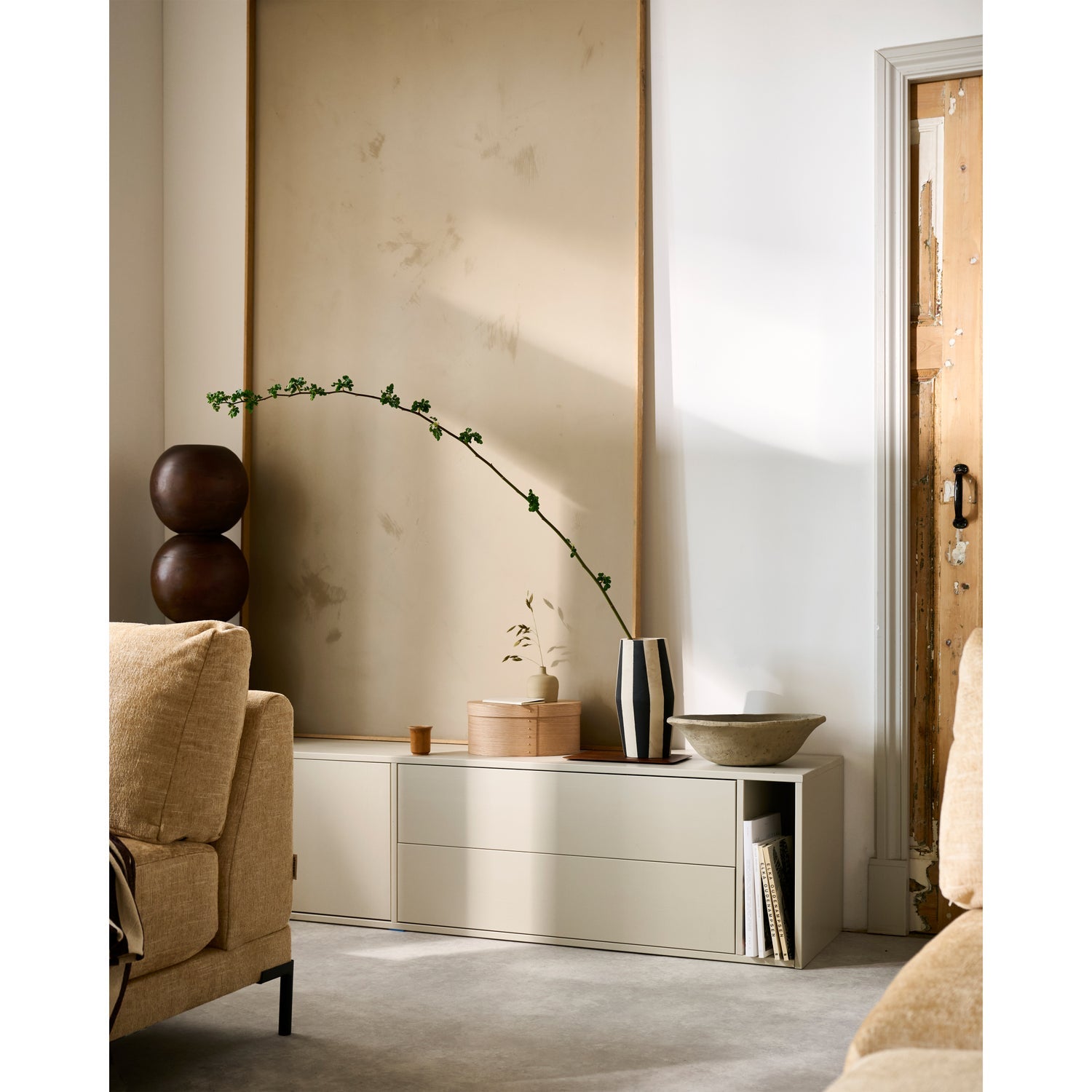 SETTLE TV Cabinet in Gray Beige
