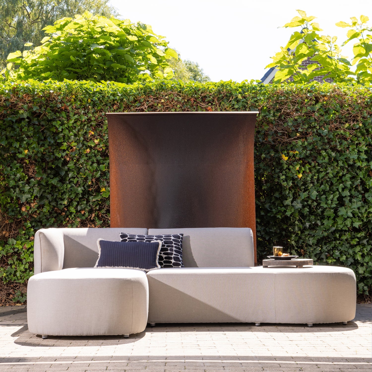 Rohová zahradní sedačka levostranná CHIOS písková