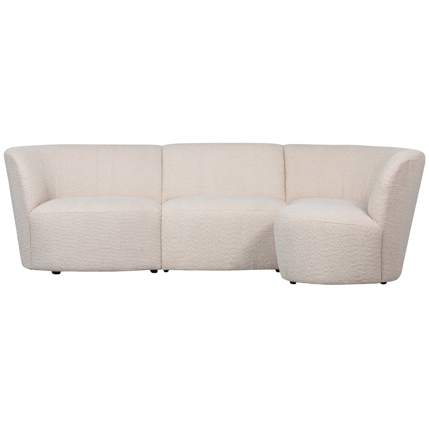 Pravostranný rohový gauč COCO krémový boucle