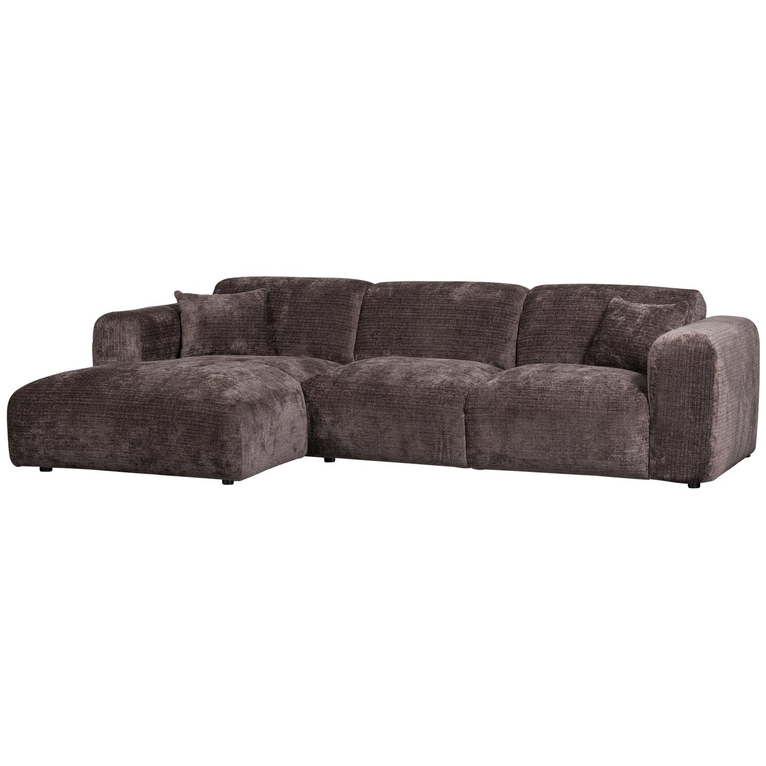 Left-facing modular CLOUD corner sofa in brown