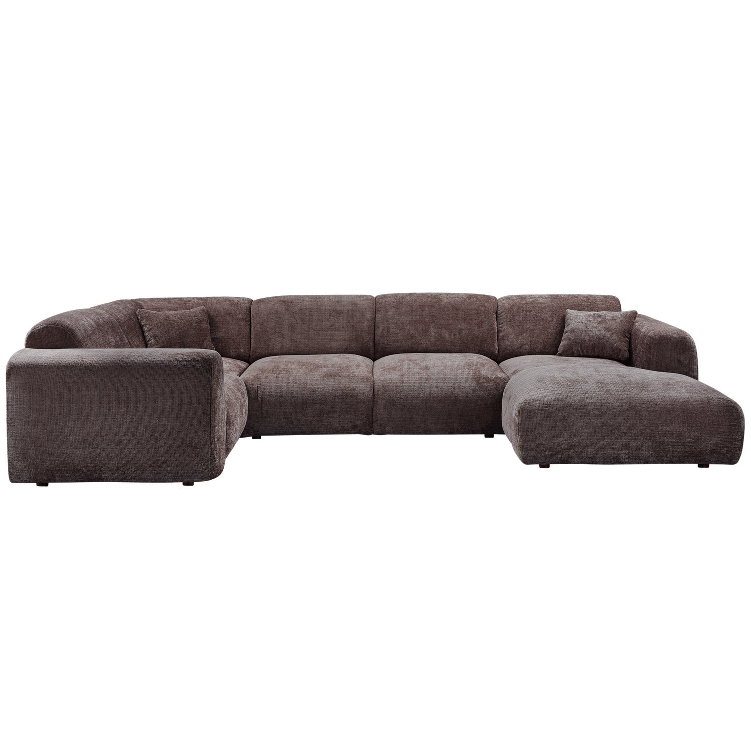 Left-facing panoramic corner sofa CLOUD in brown
