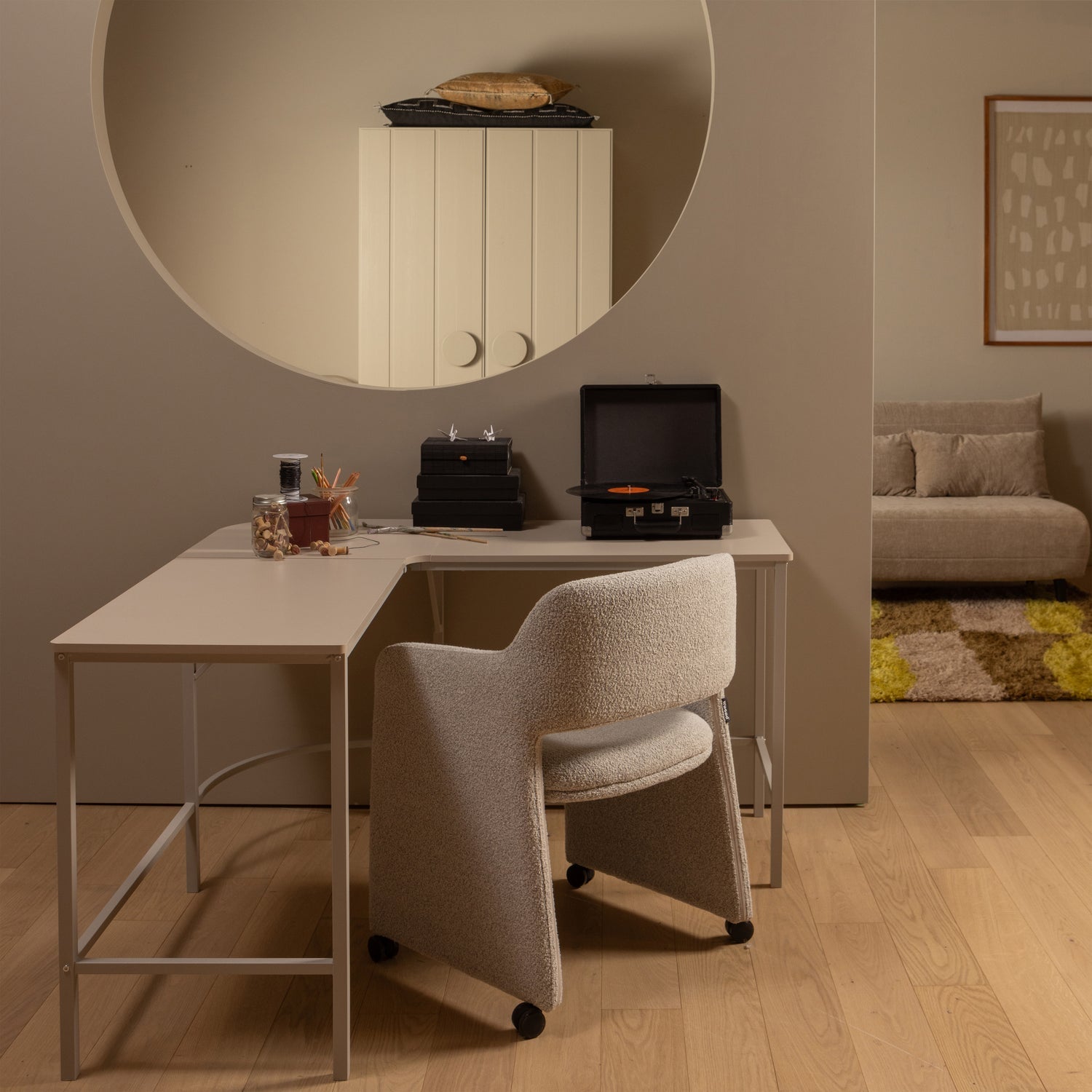 Křeslo na kolečkách LYRIC šedé