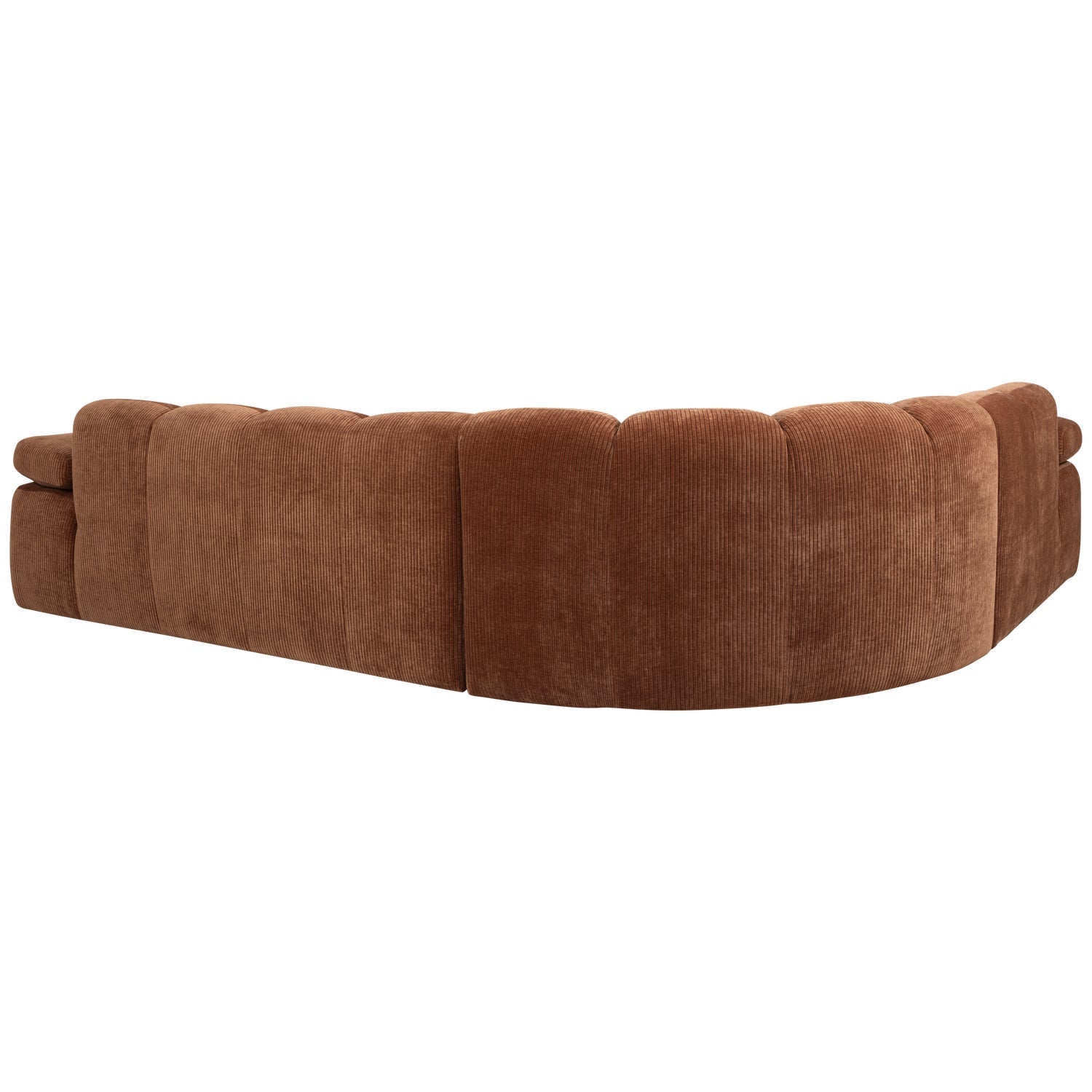 Left-facing modular corner sofa for 6 people MOJO in brown corduroy