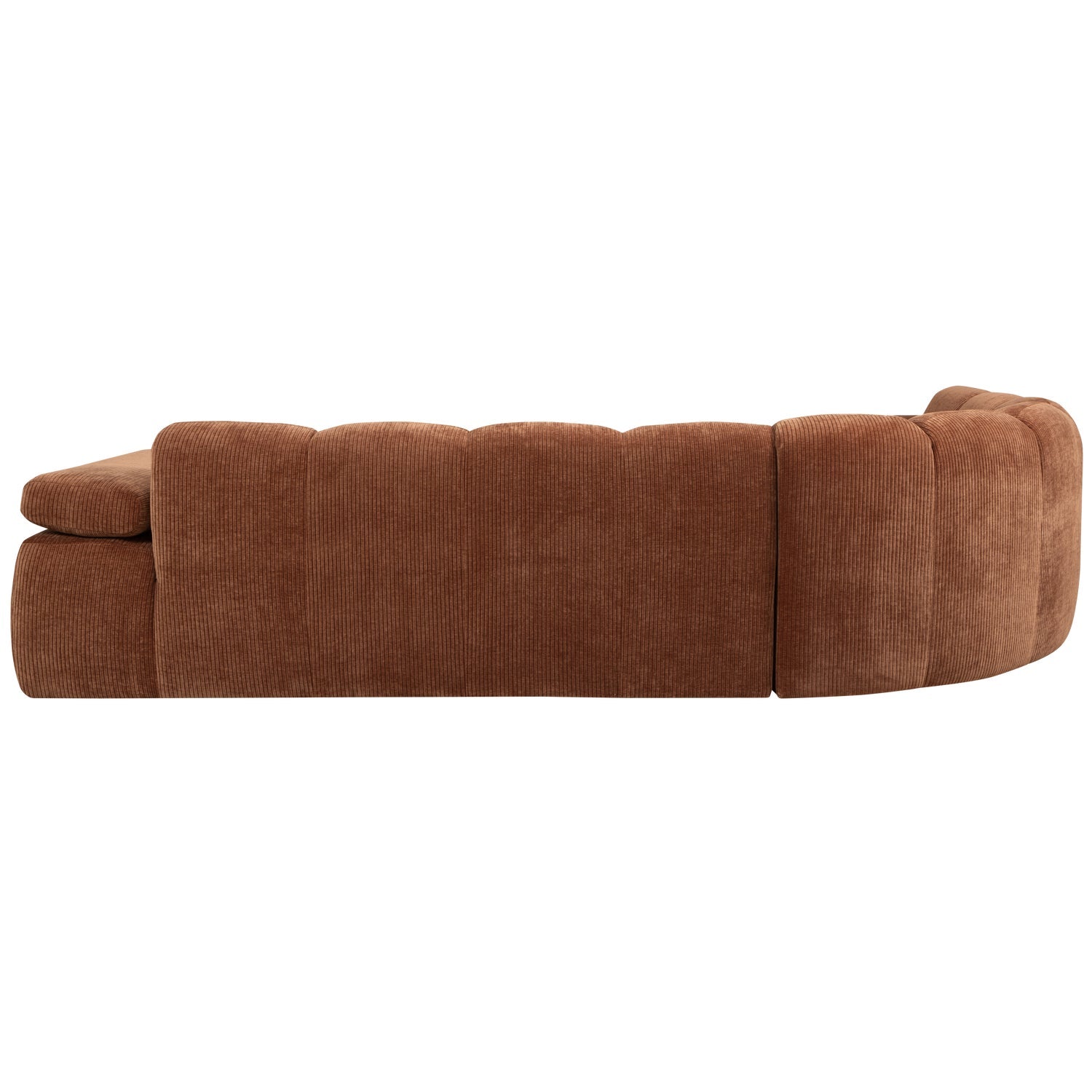 Left-facing modular corner sofa for 6 people MOJO in brown corduroy