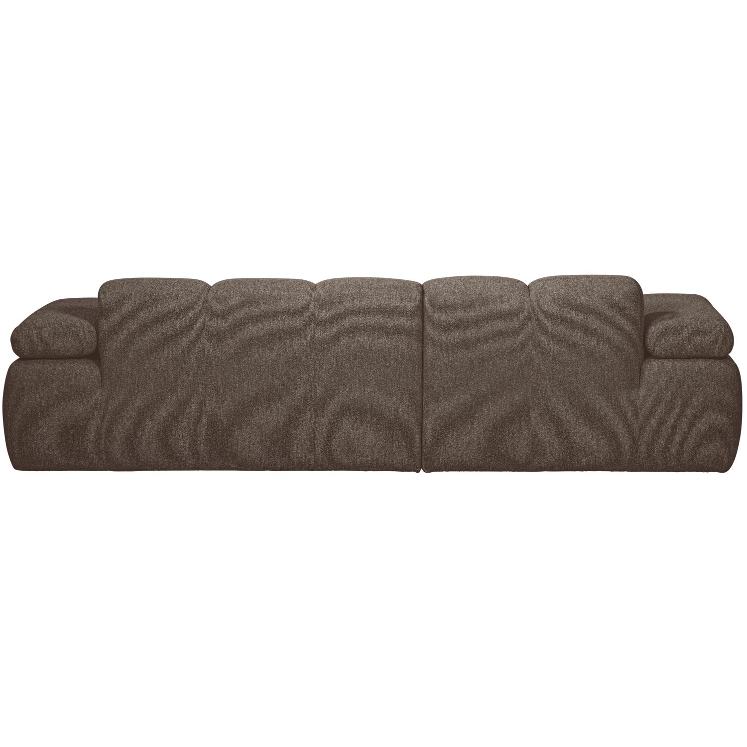 Left-facing modular corner sofa MOJO in dark brown bouclé