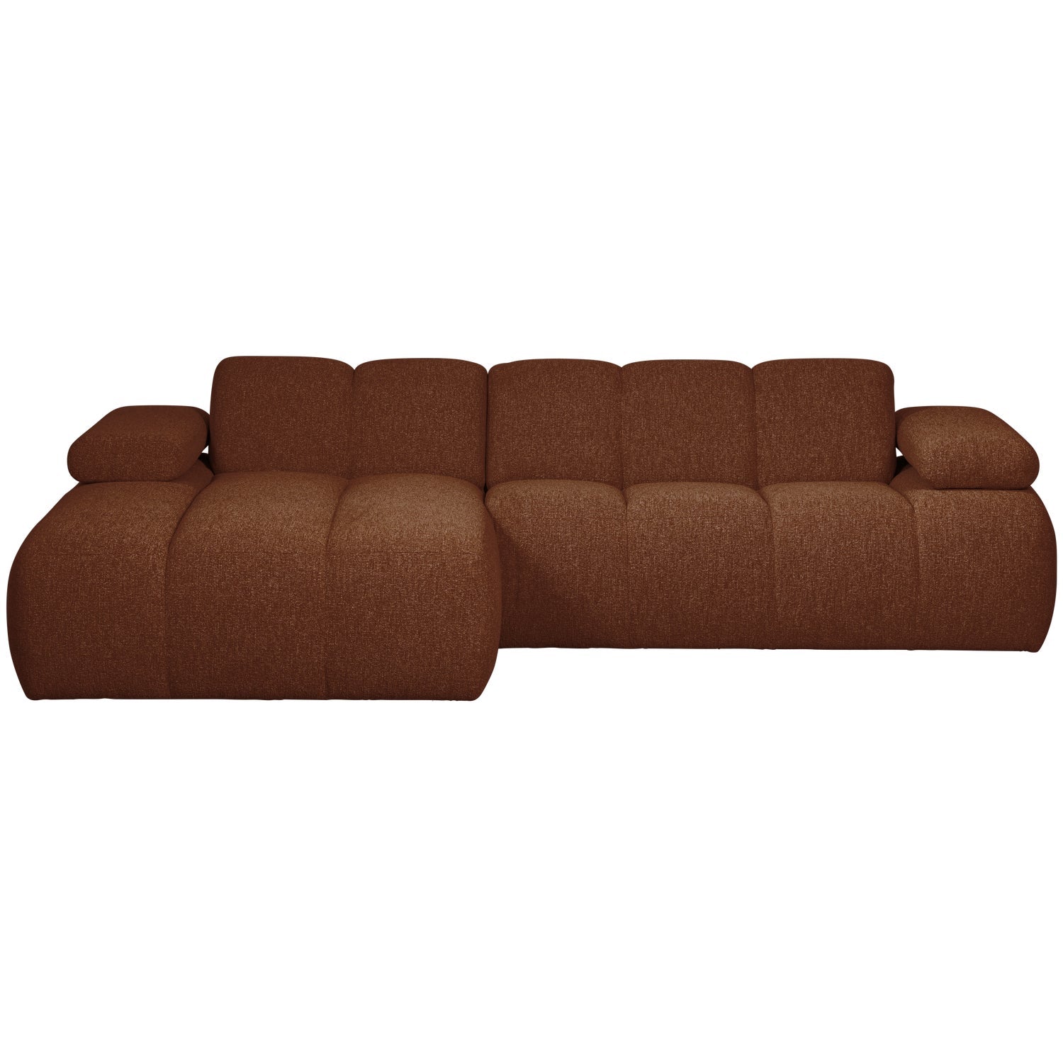 Left-facing modular corner sofa MOJO in brown bouclé