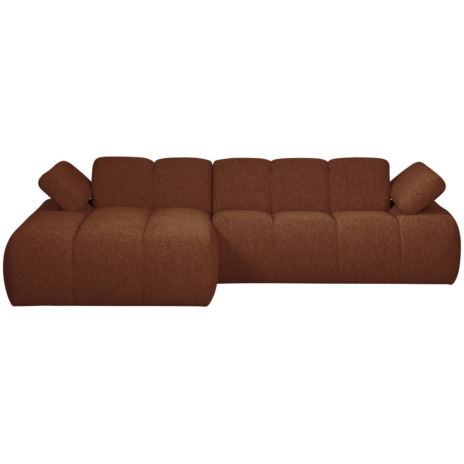 Left-facing modular corner sofa MOJO in brown bouclé