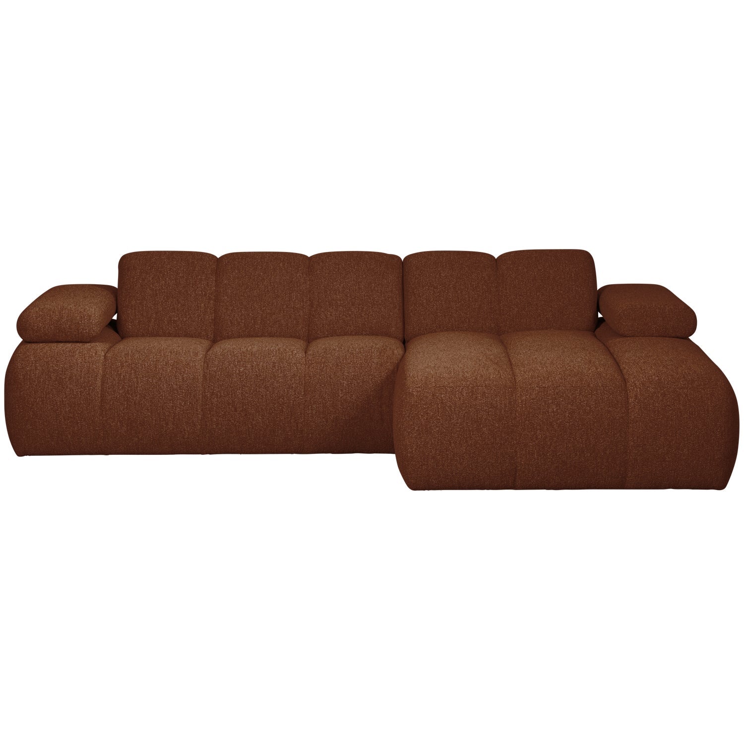 Right-facing modular corner sofa MOJO in brown bouclé