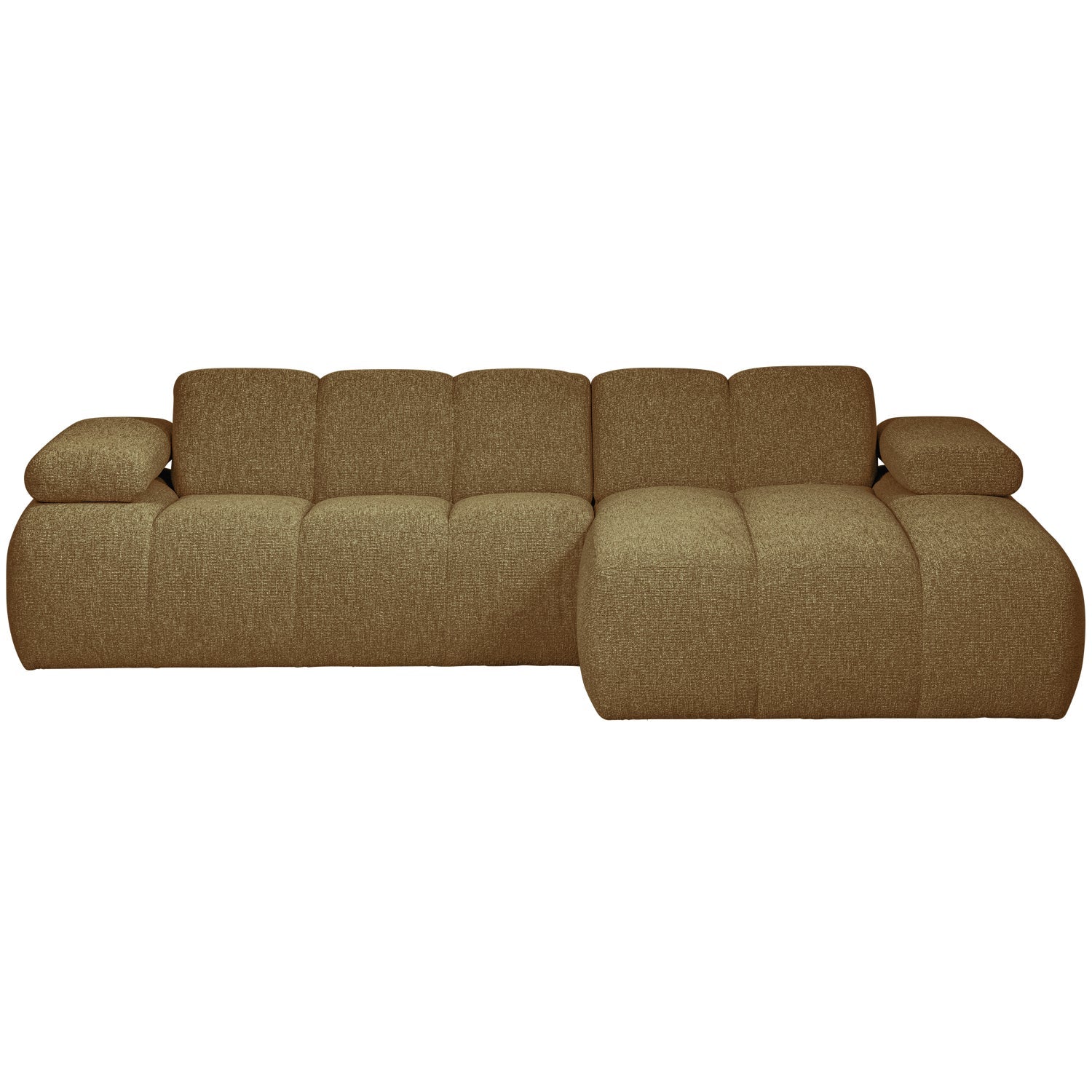Right-facing modular corner sofa MOJO in dark honey bouclé