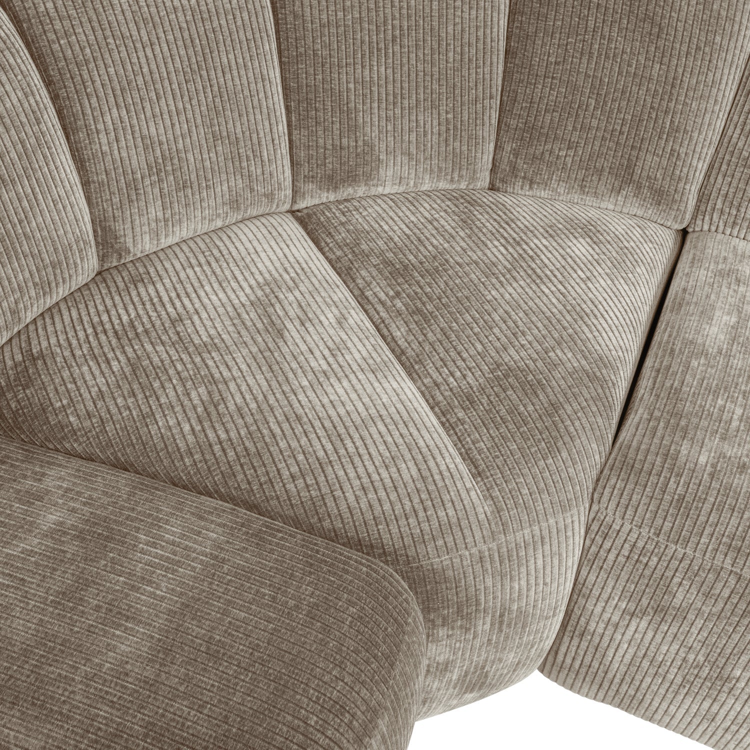 Left-facing modular corner sofa for 6 people MOJO in dark sandy corduroy