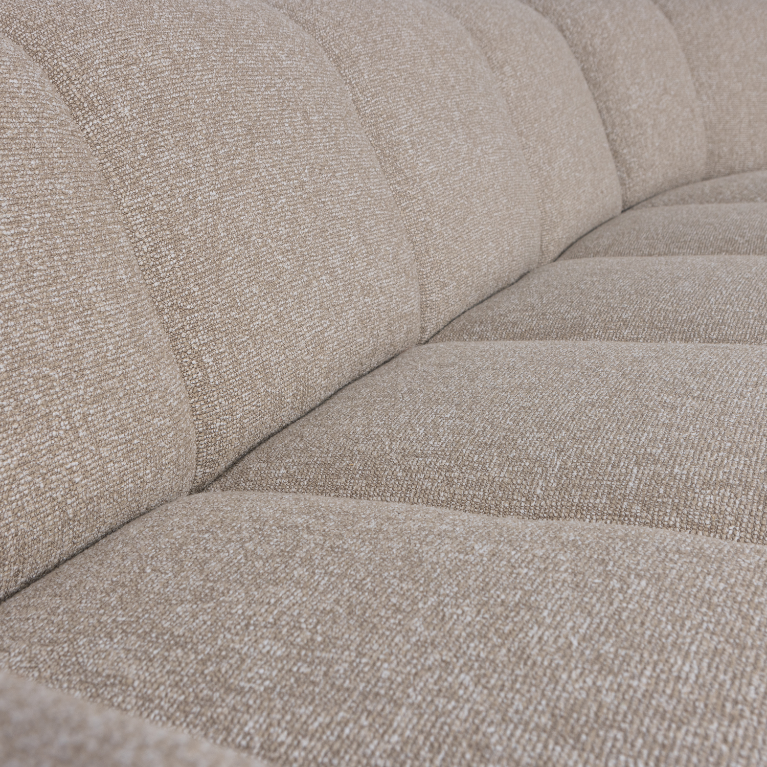 Right-facing modular corner sofa for 6 people MOJO sand mélange boucle