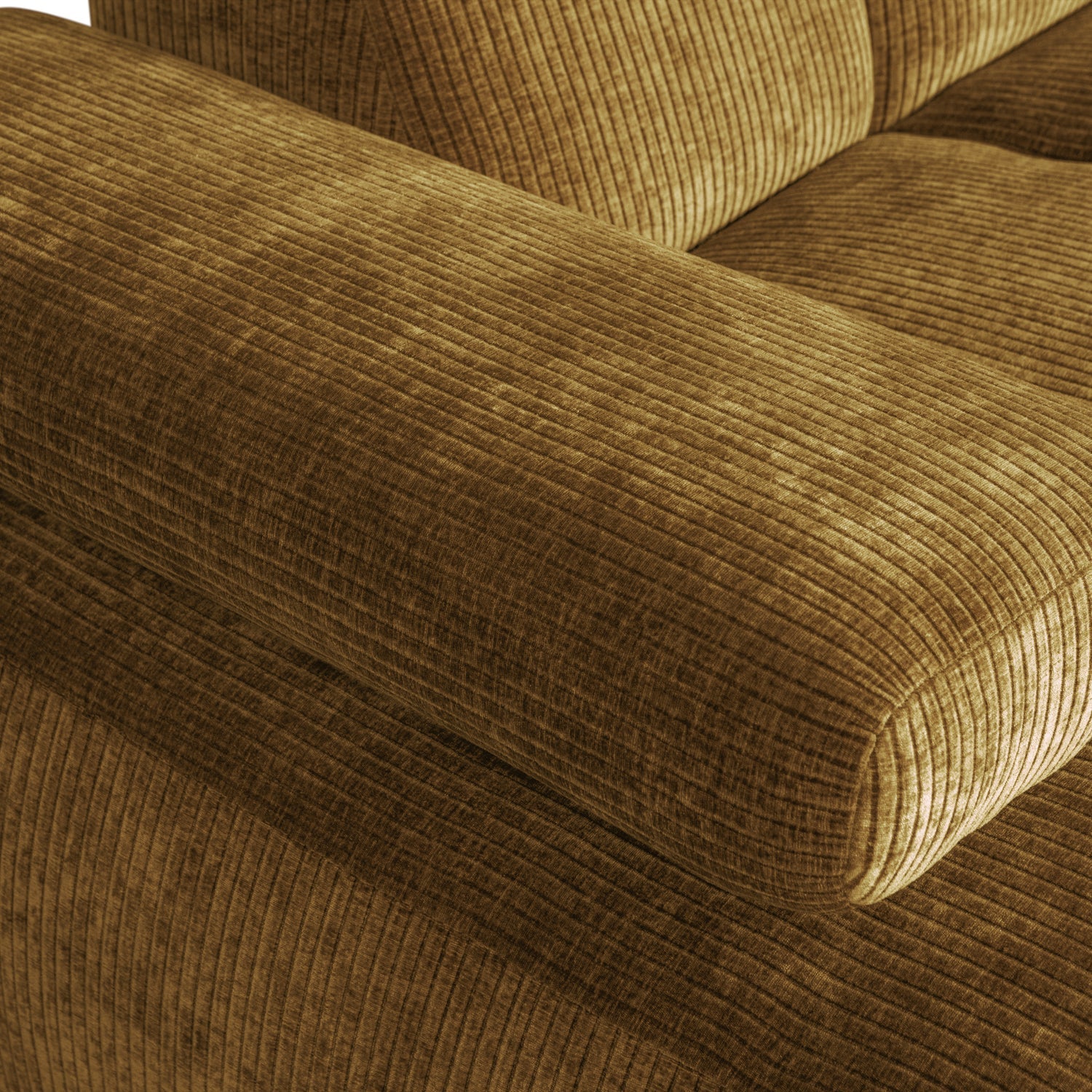 Left-facing modular corner sofa MOJO in dark honey corduroy