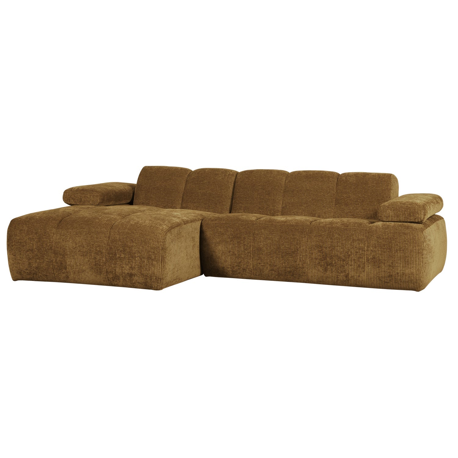 Left-facing modular corner sofa MOJO in dark honey corduroy