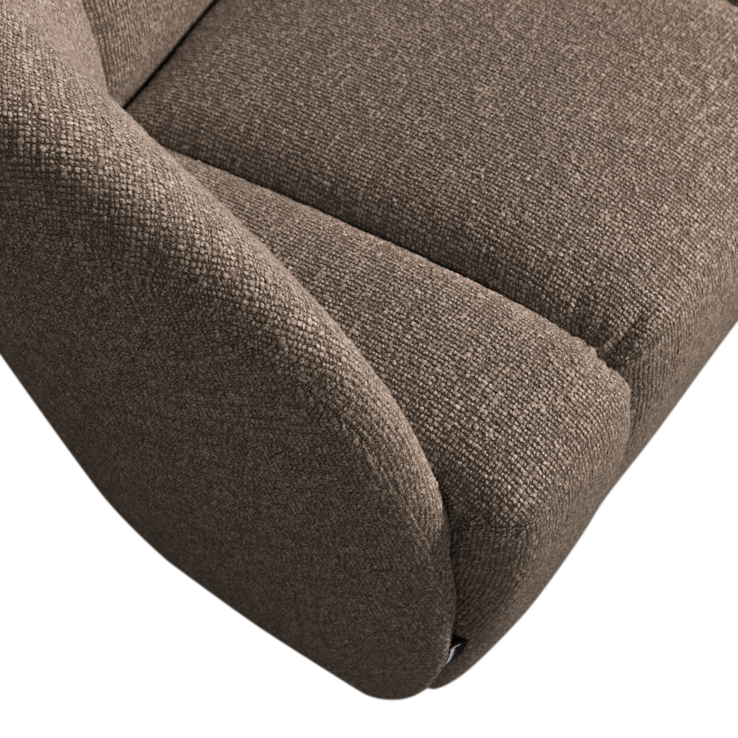 Sofa levostranná 2-osobová MOJO hnědý melange boucle