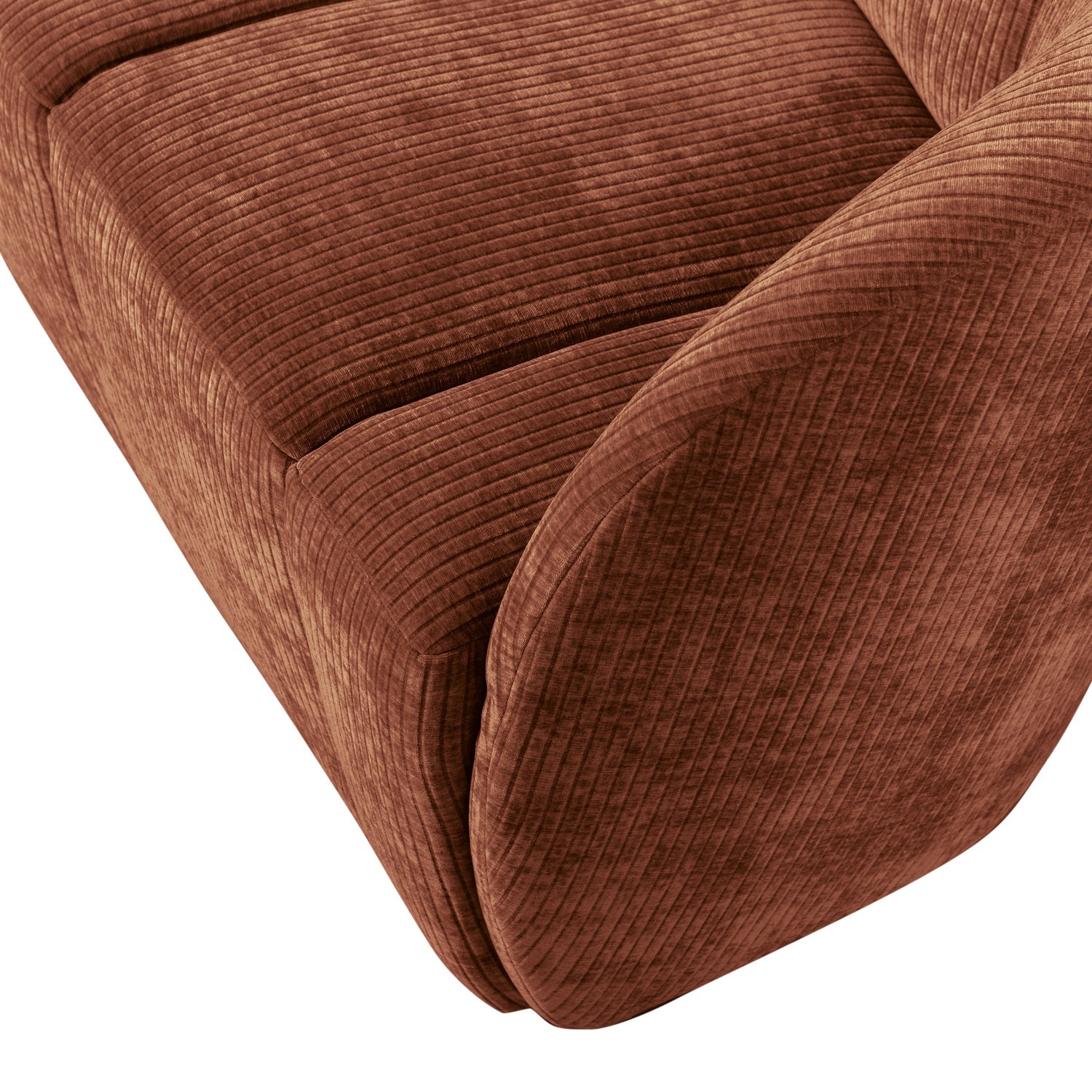 Right-facing 2-seater sofa MOJO brown corduroy
