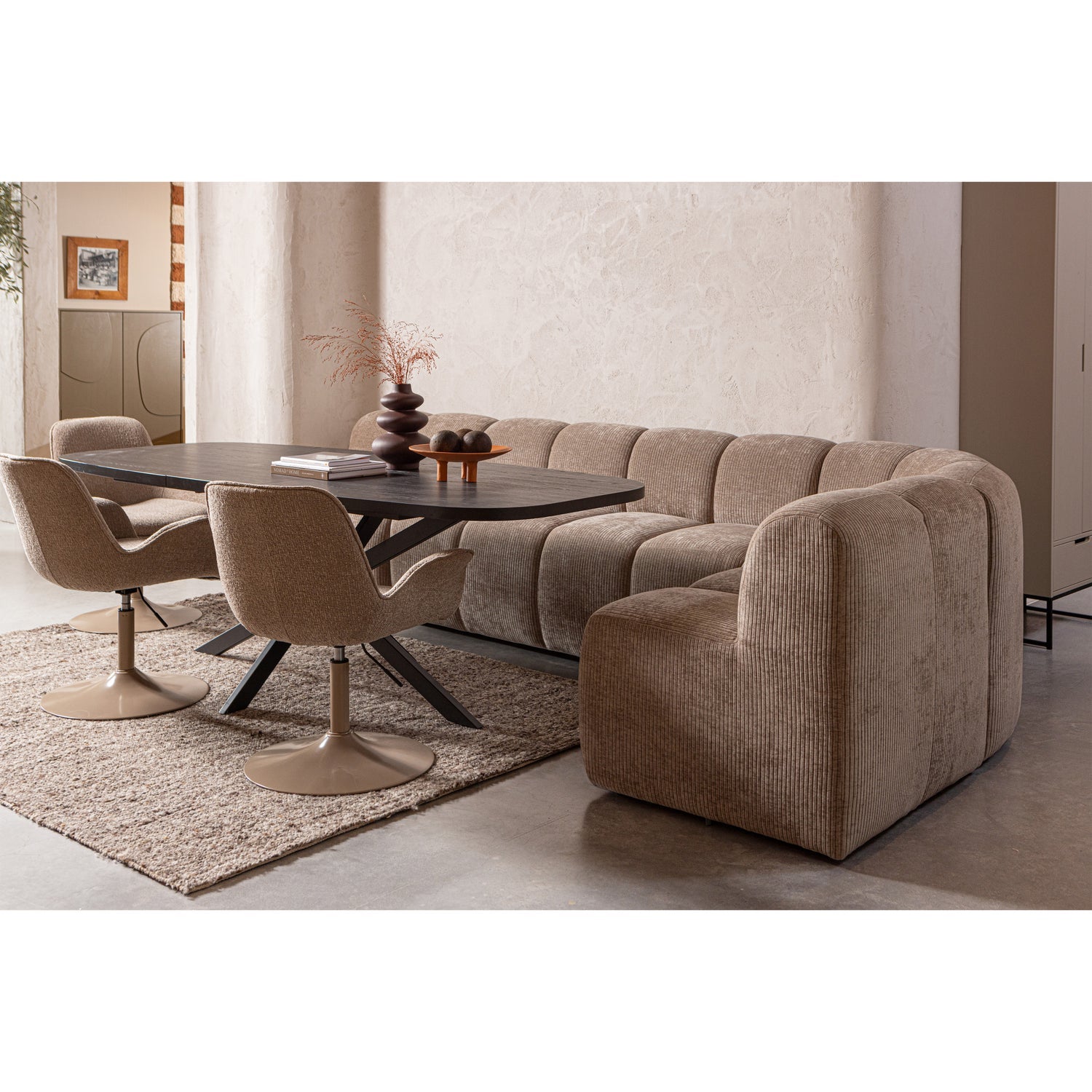 MOJO BENCH Modular Sofa - Rusty Brown Mélange Boucle Corner Element