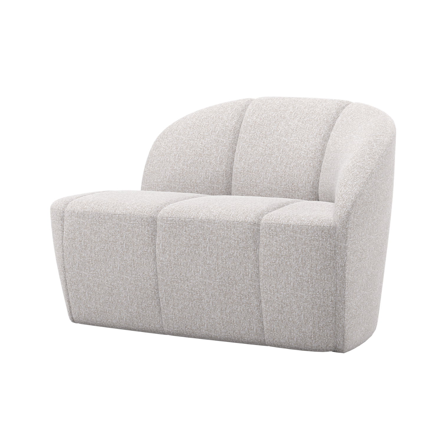 Right-facing 2-seater Sofa MOJO ecru mélange boucle