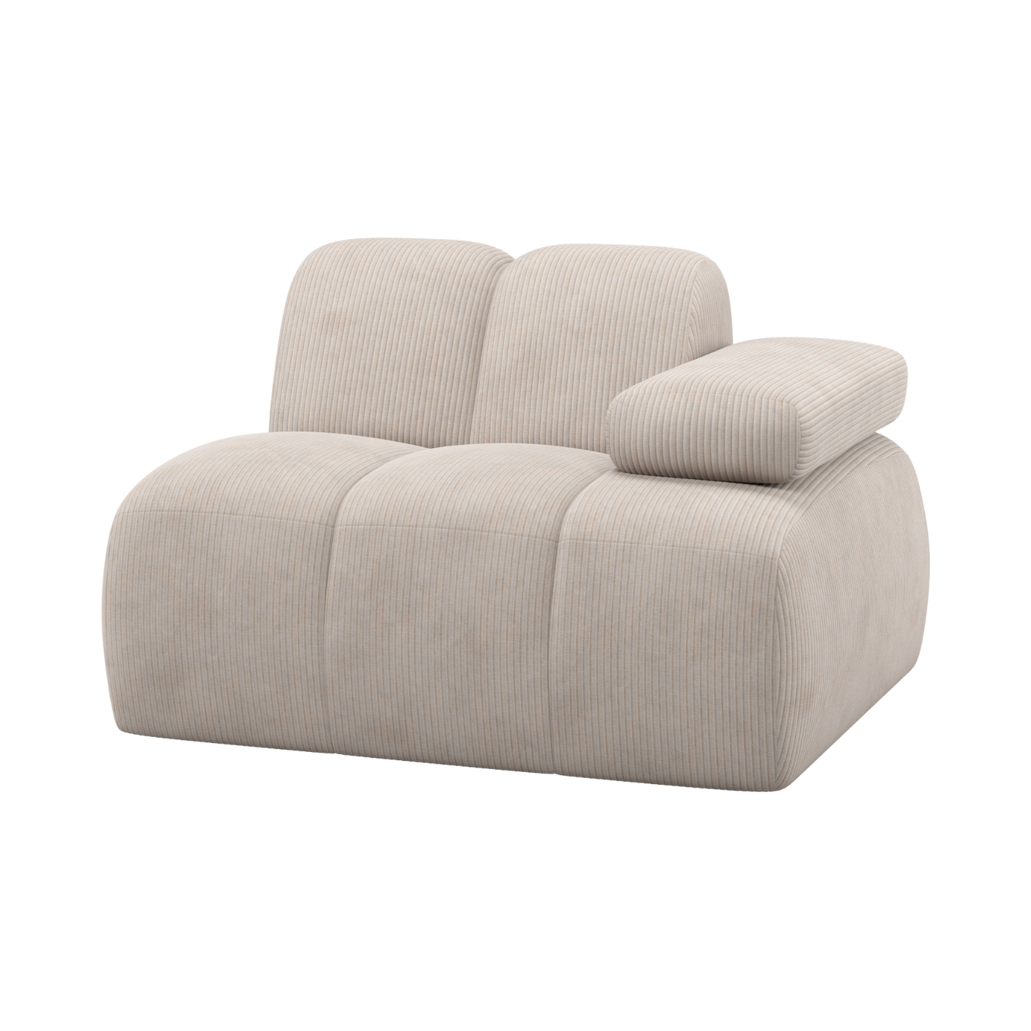 MOJO Modular Sofa - Right Element Ecru Corduroy