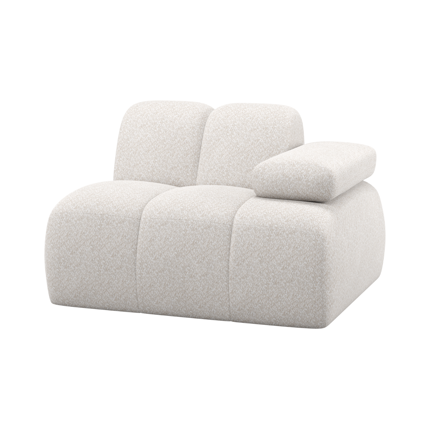 MOJO Modular Sofa - Right Element Ecru Sheep Fabric