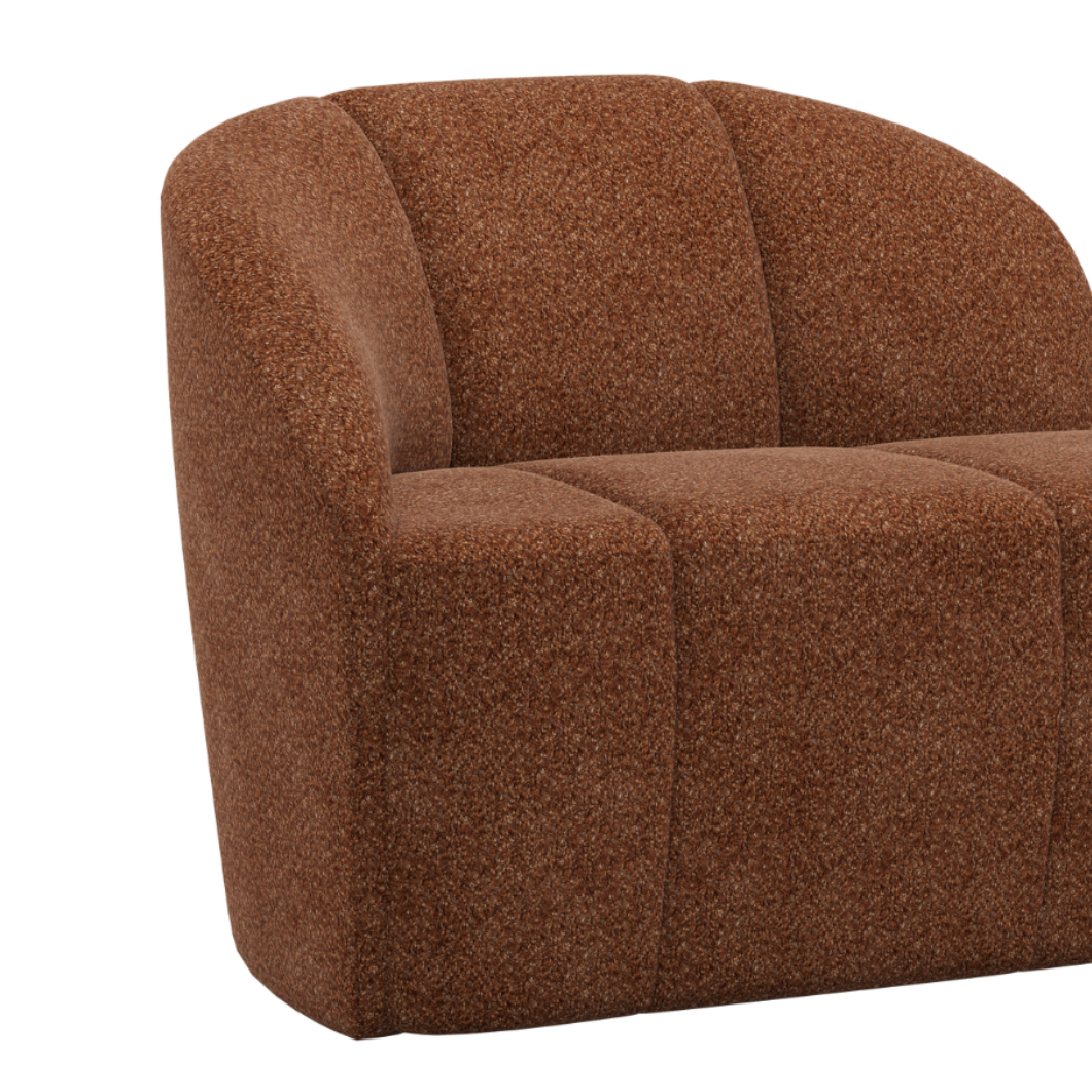 Sofa levostranná 2-osobová MOJO rezavě hnědá beránek
