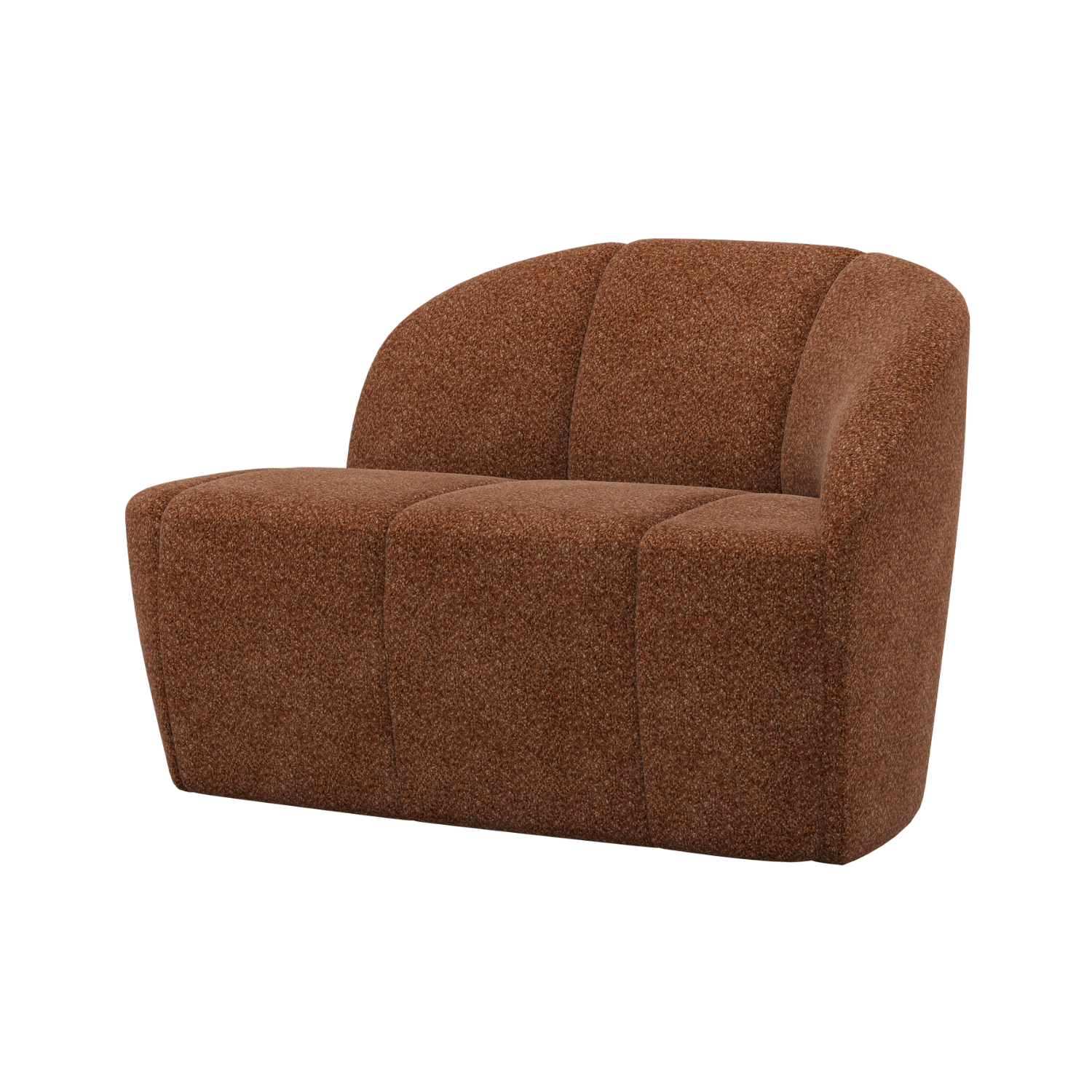 Right-facing 2-seater Sofa MOJO rust brown lambskin