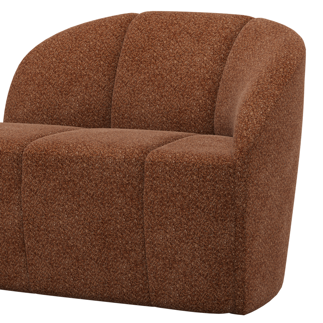 Right-facing 2-seater Sofa MOJO rust brown lambskin