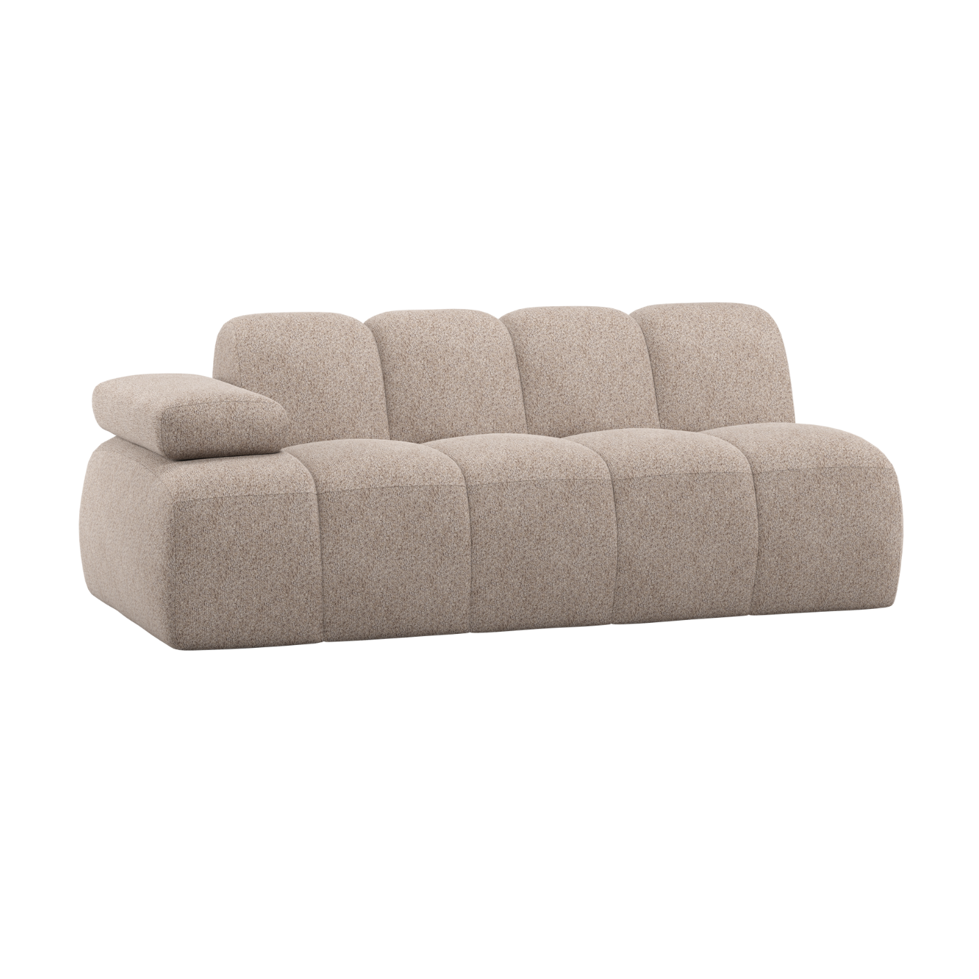MOJO Modular Sofa - Left-Side Two-Seater in Sand Sheep Fabric