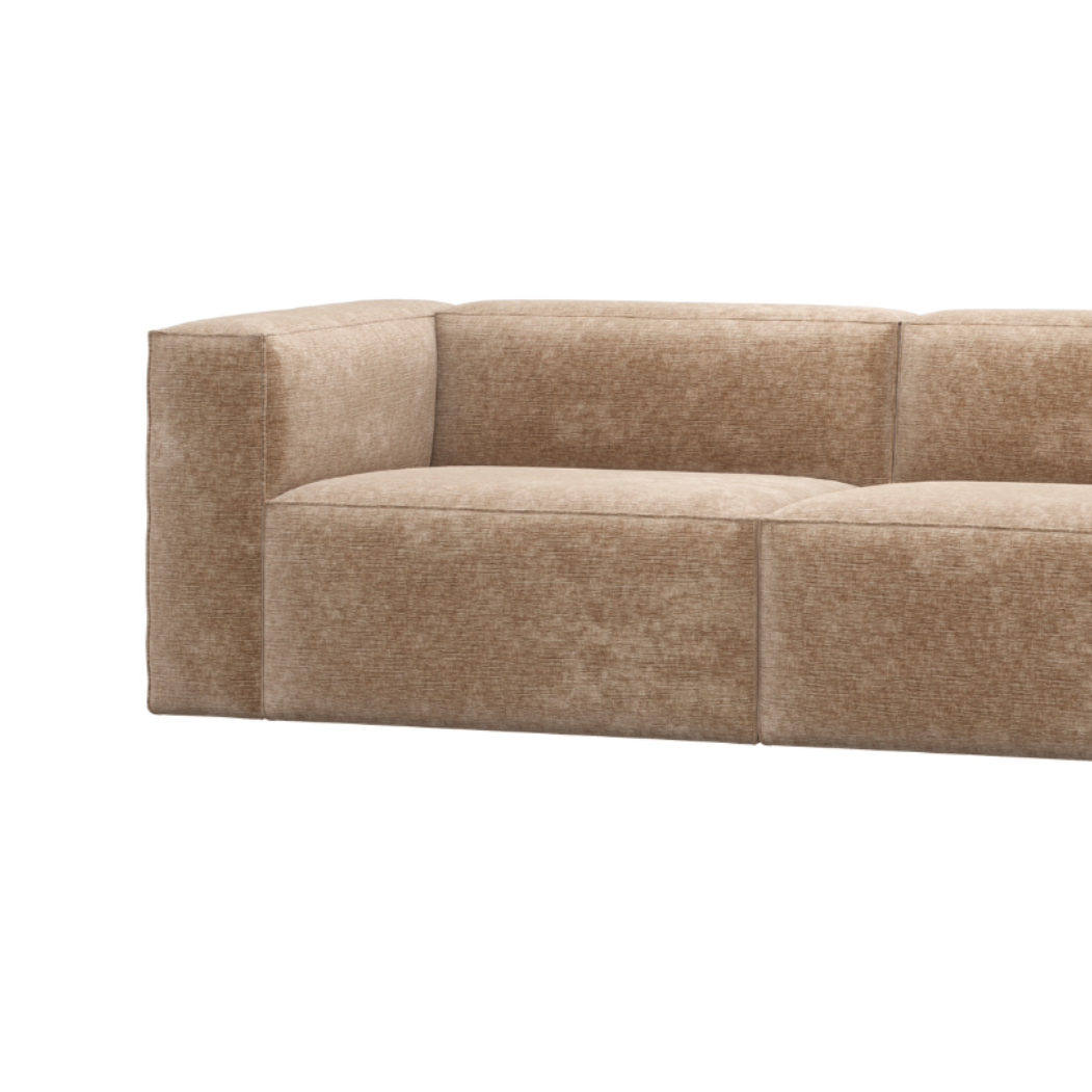 Sofa 3,5-osobová BEAN bledě růžový šenil