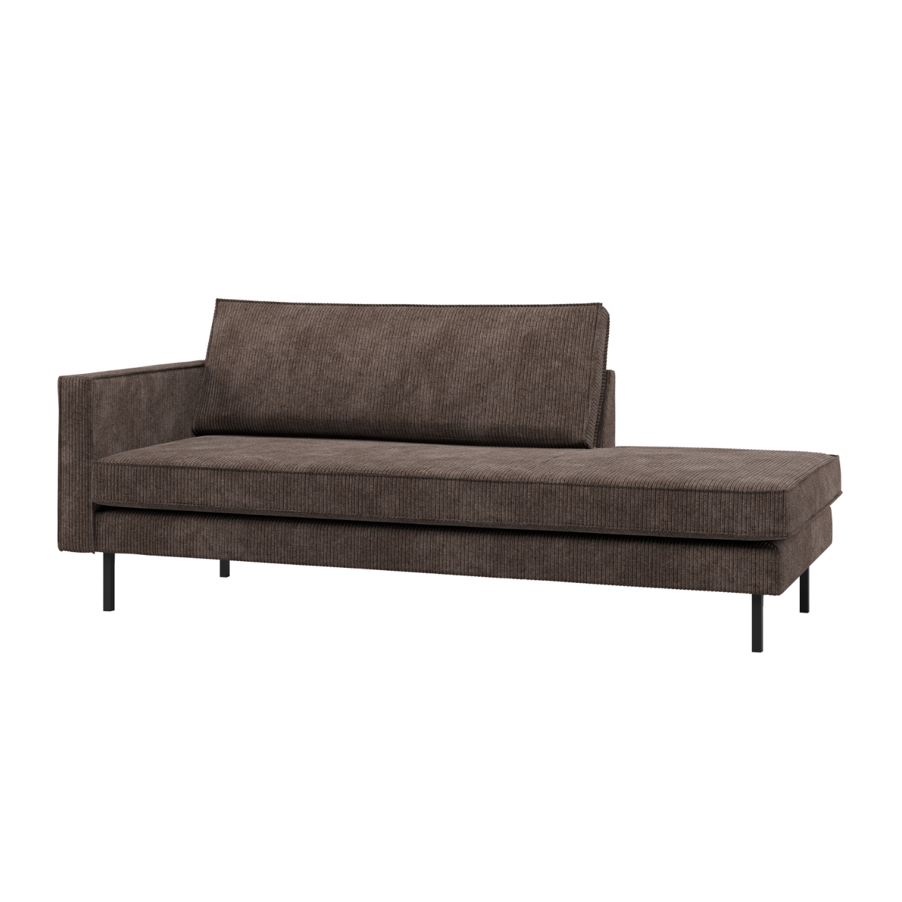 Szezlong levostranný RODEO hnědý štruks