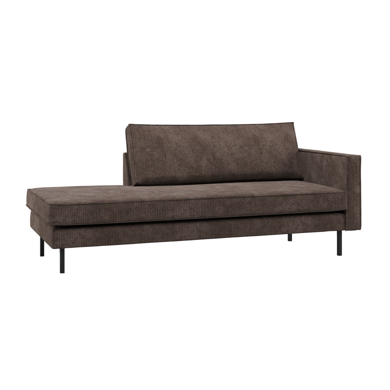 Pravostranný szezlong RODEO hnědý samet