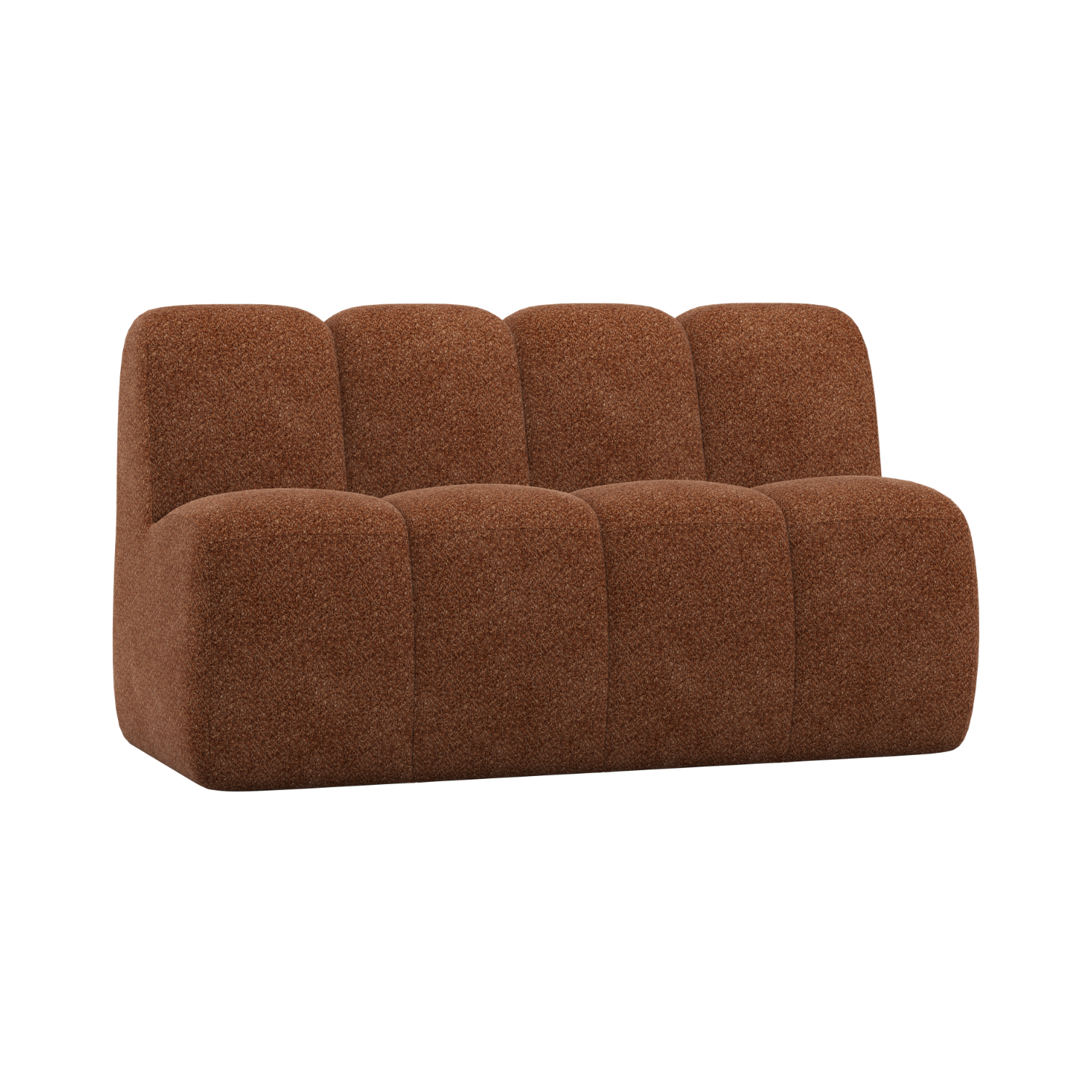 MOJO BENCH Modular Sofa - 3-Seater Rusty Brown Sheep Fabric
