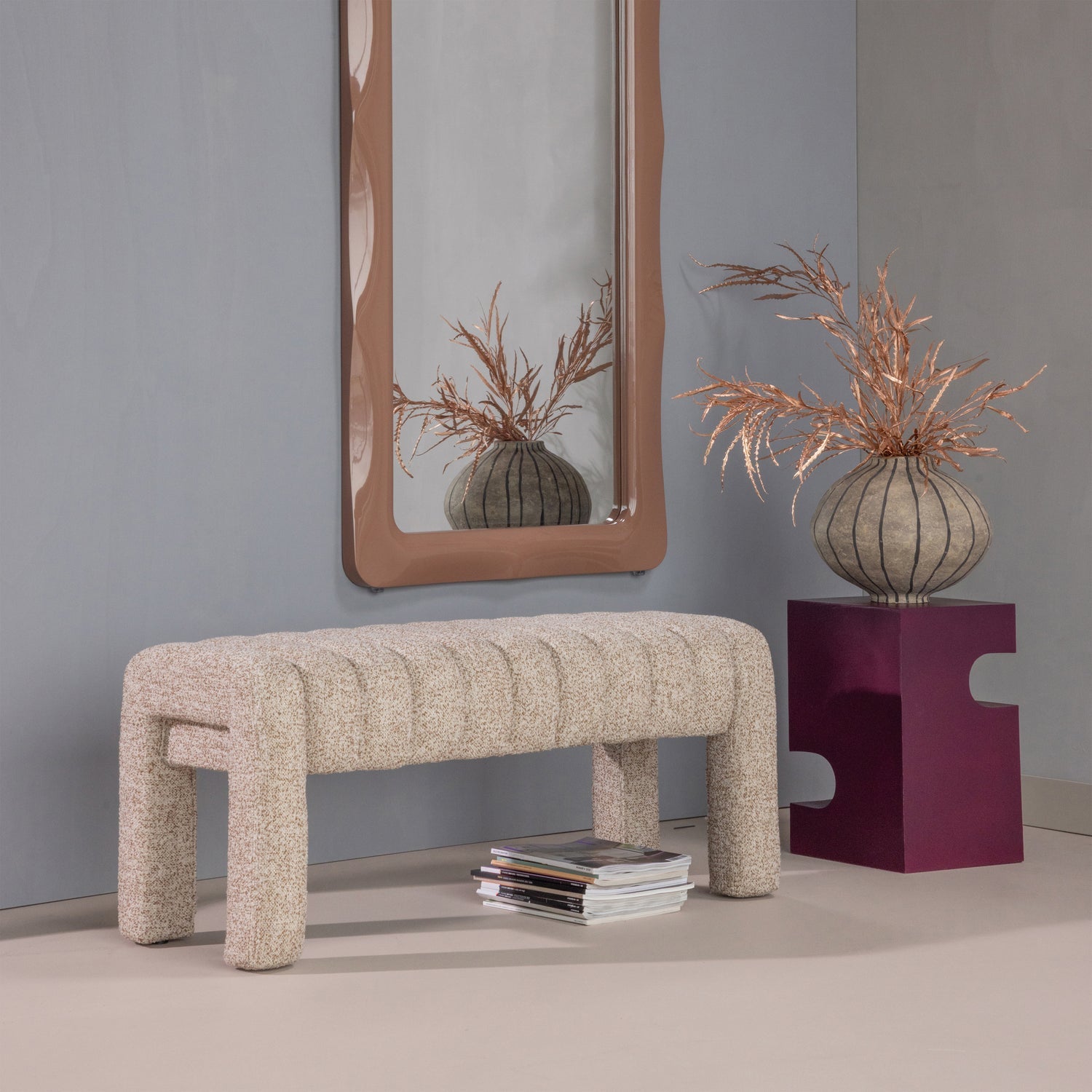 Lavice FREX hnědý boucle