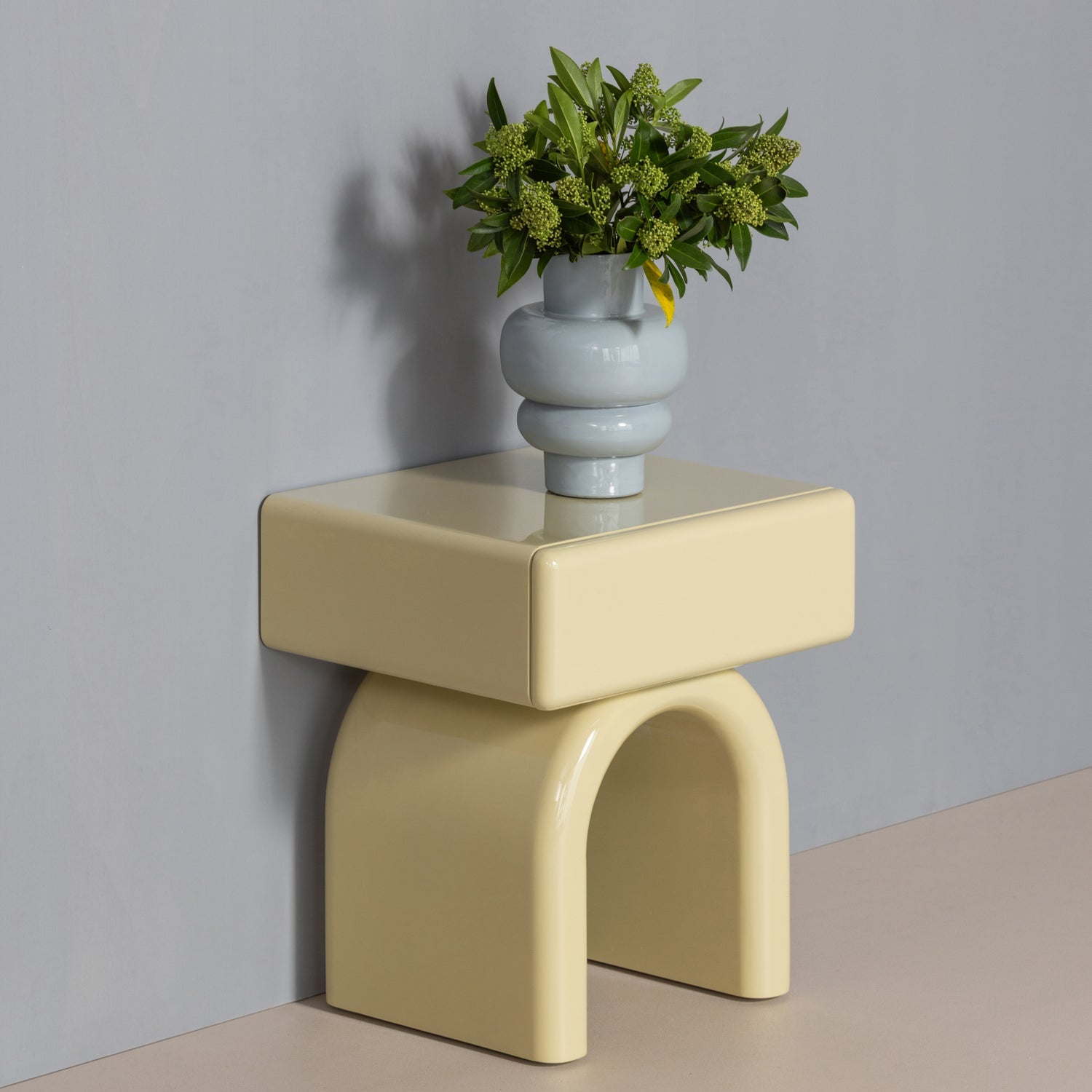 ZOREL Butter Cream Drawer Table
