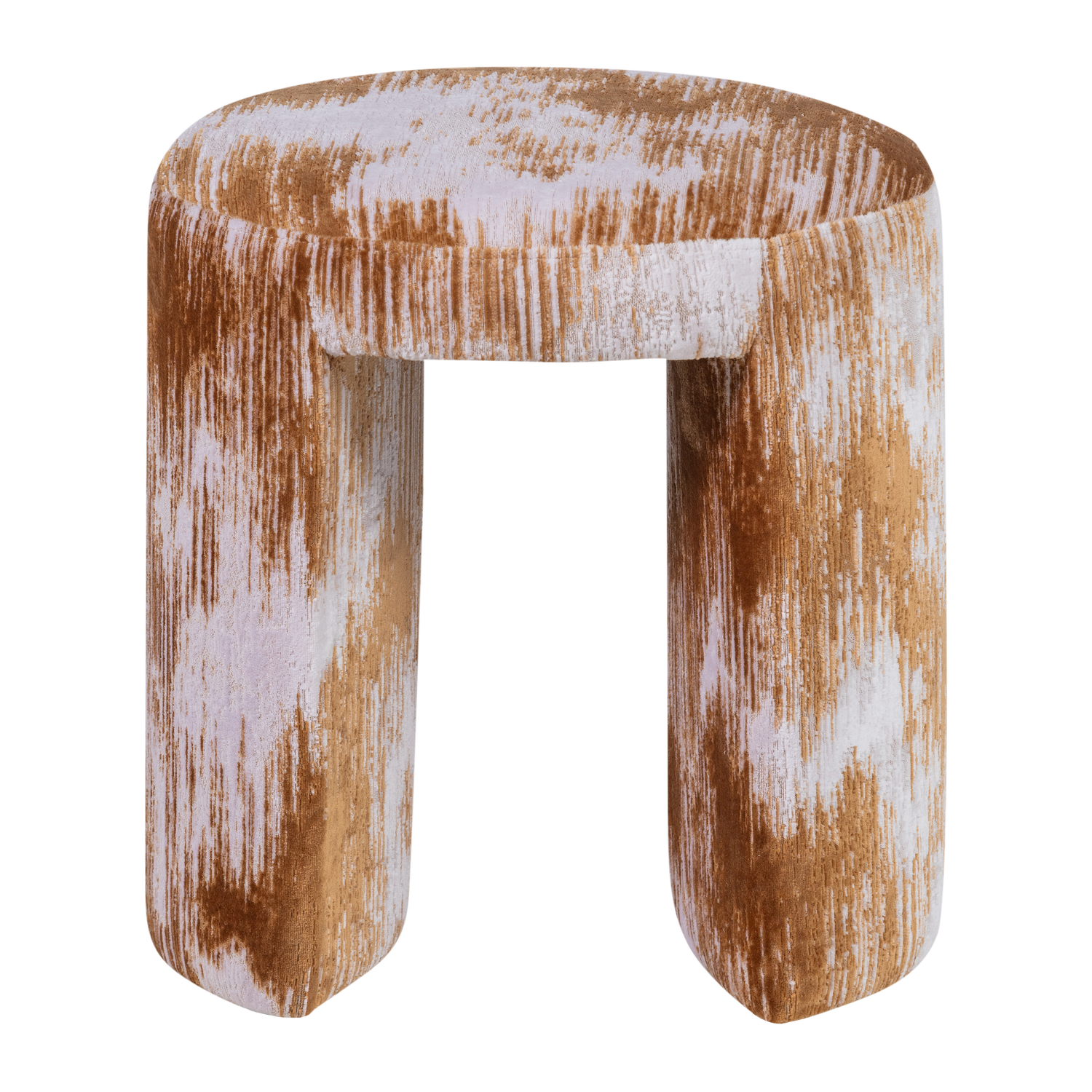CHARLIE caramel stool with beige