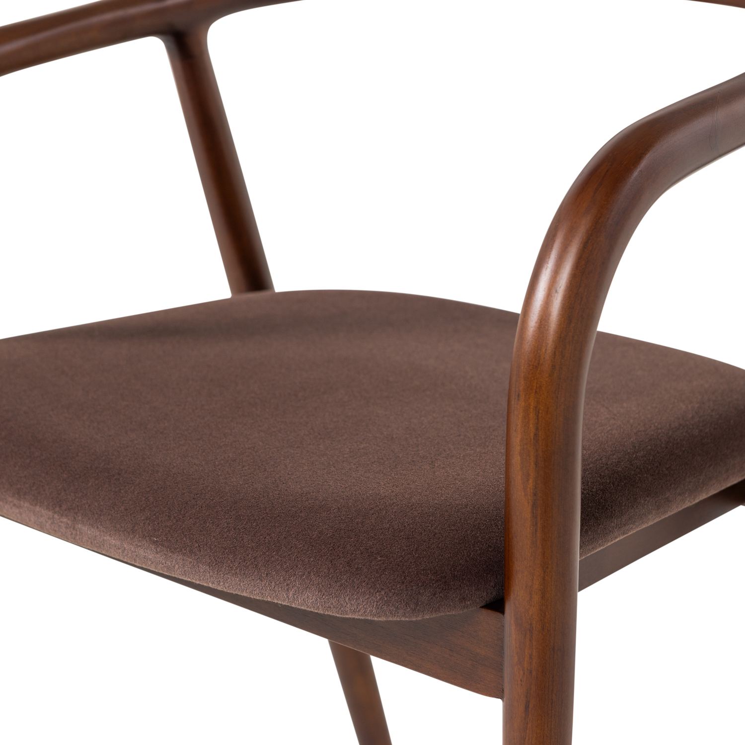 BRAN Chair in Brown Beech Wood with Brown Upholstery