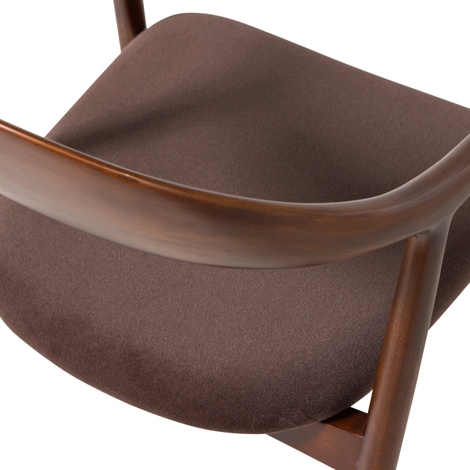 BRAN Chair in Brown Beech Wood with Brown Upholstery