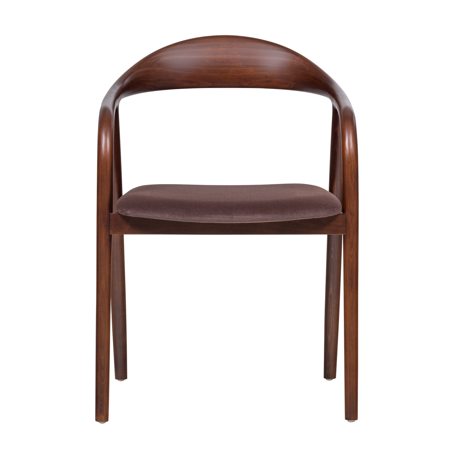 BRAN Chair in Brown Beech Wood with Brown Upholstery