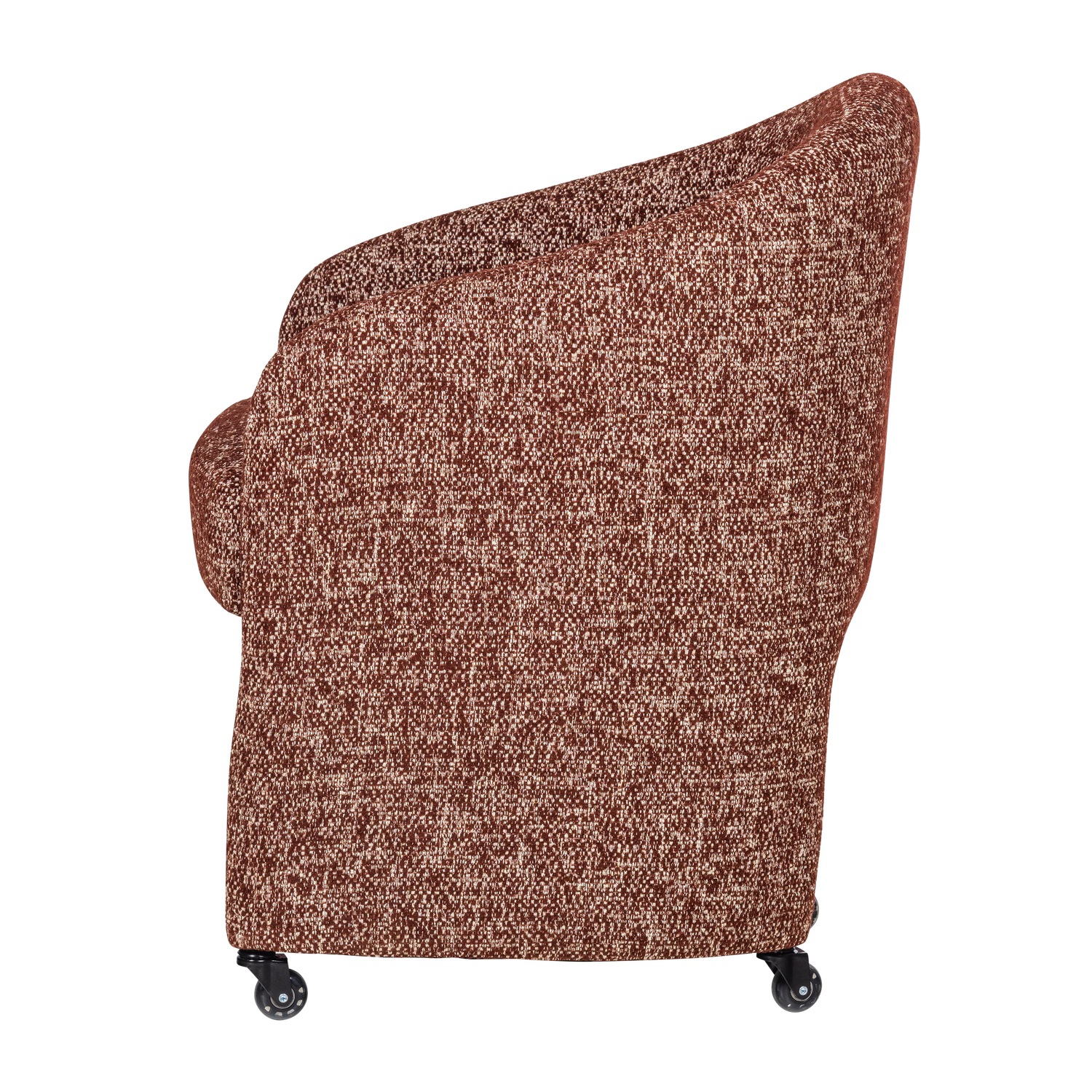 CORDO Rolling Armchair in Rust Brown Mélange