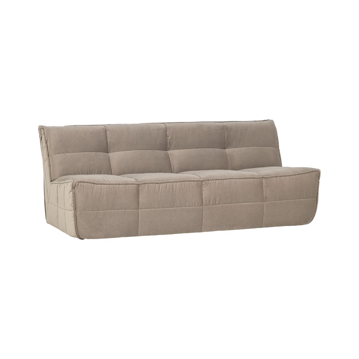 Velvet Sofa CLUSTER - 3-Seater Module in Beige