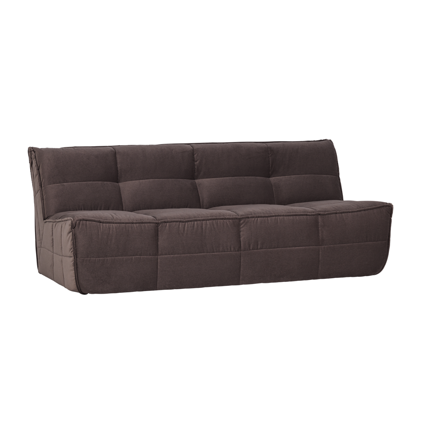 Velvet Sofa CLUSTER - 3-Seater Module in Chocolate