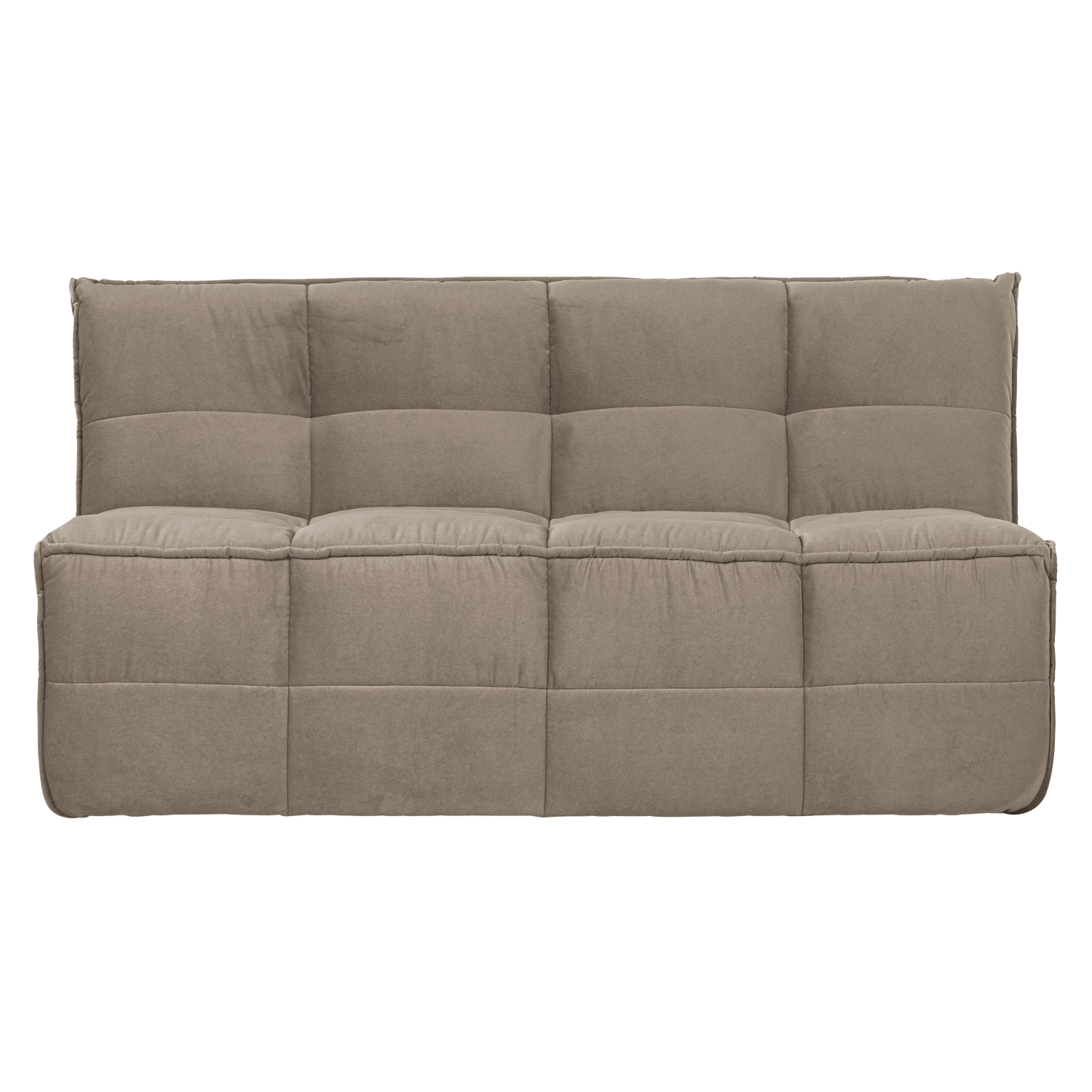 Cluster Bench Modular Velvet Sofa - 3-Seater Beige
