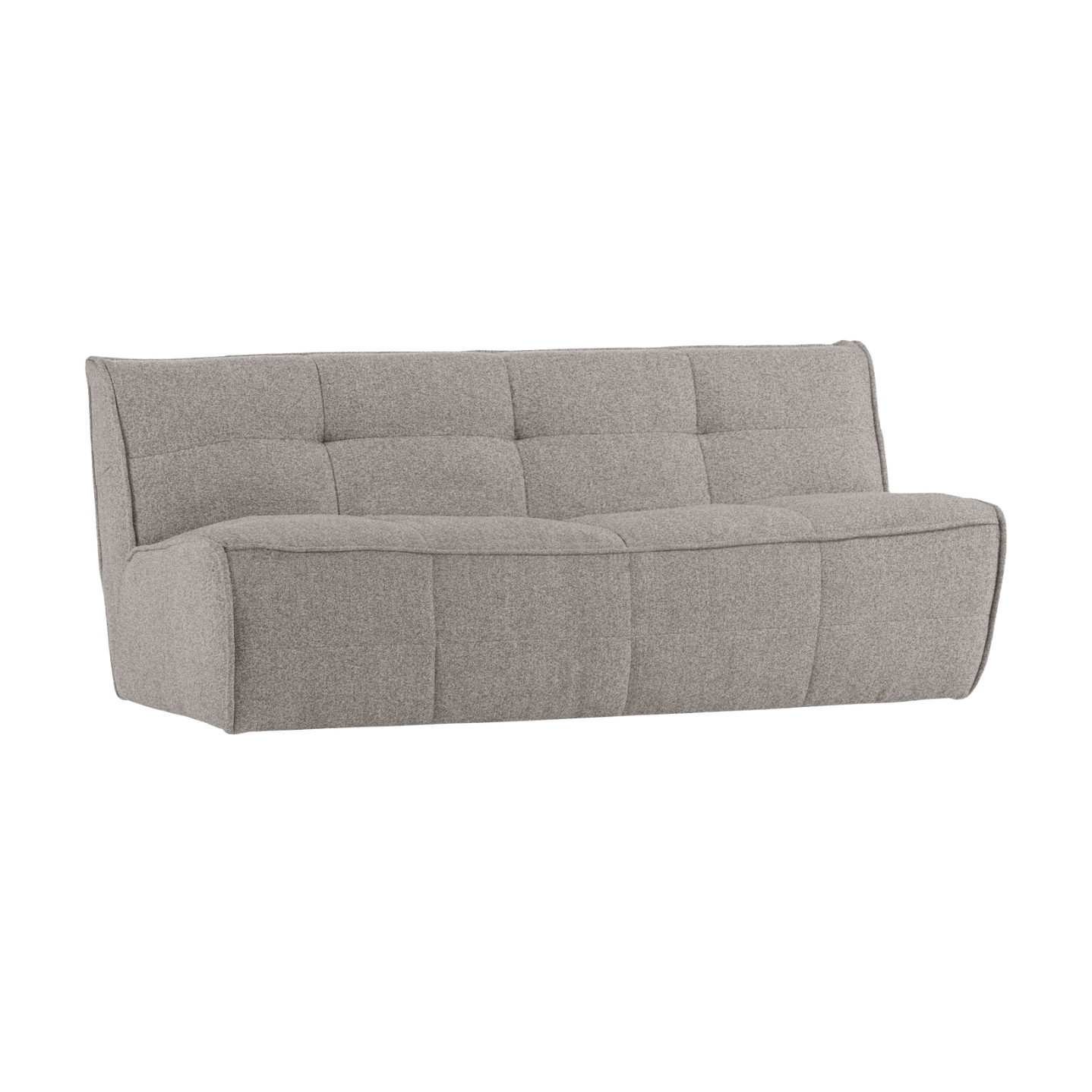 Sofa CLUSTER - modul 3-osobový šedý bouclé